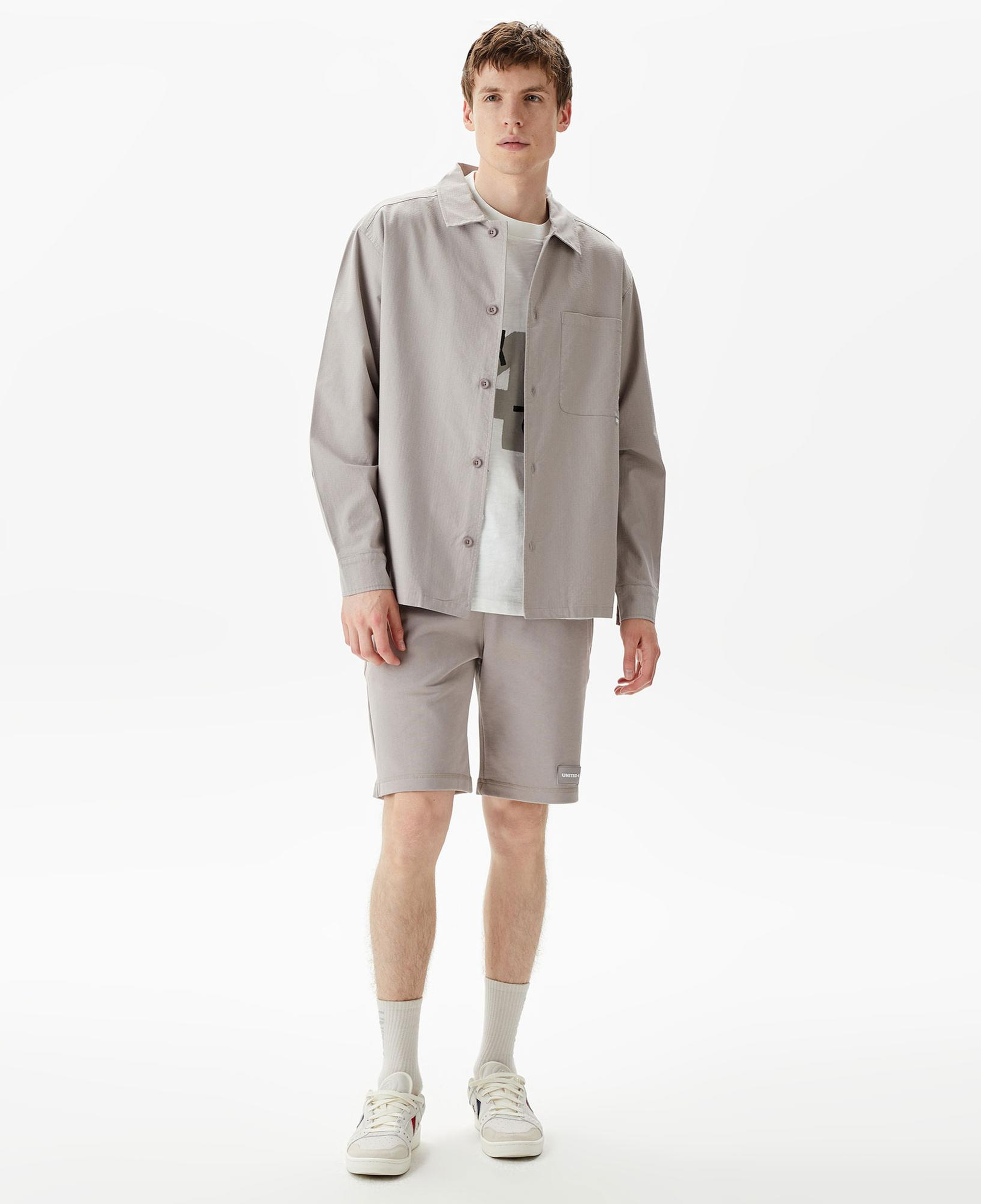 UNITED4 Classic Erkek Gri Gömlek