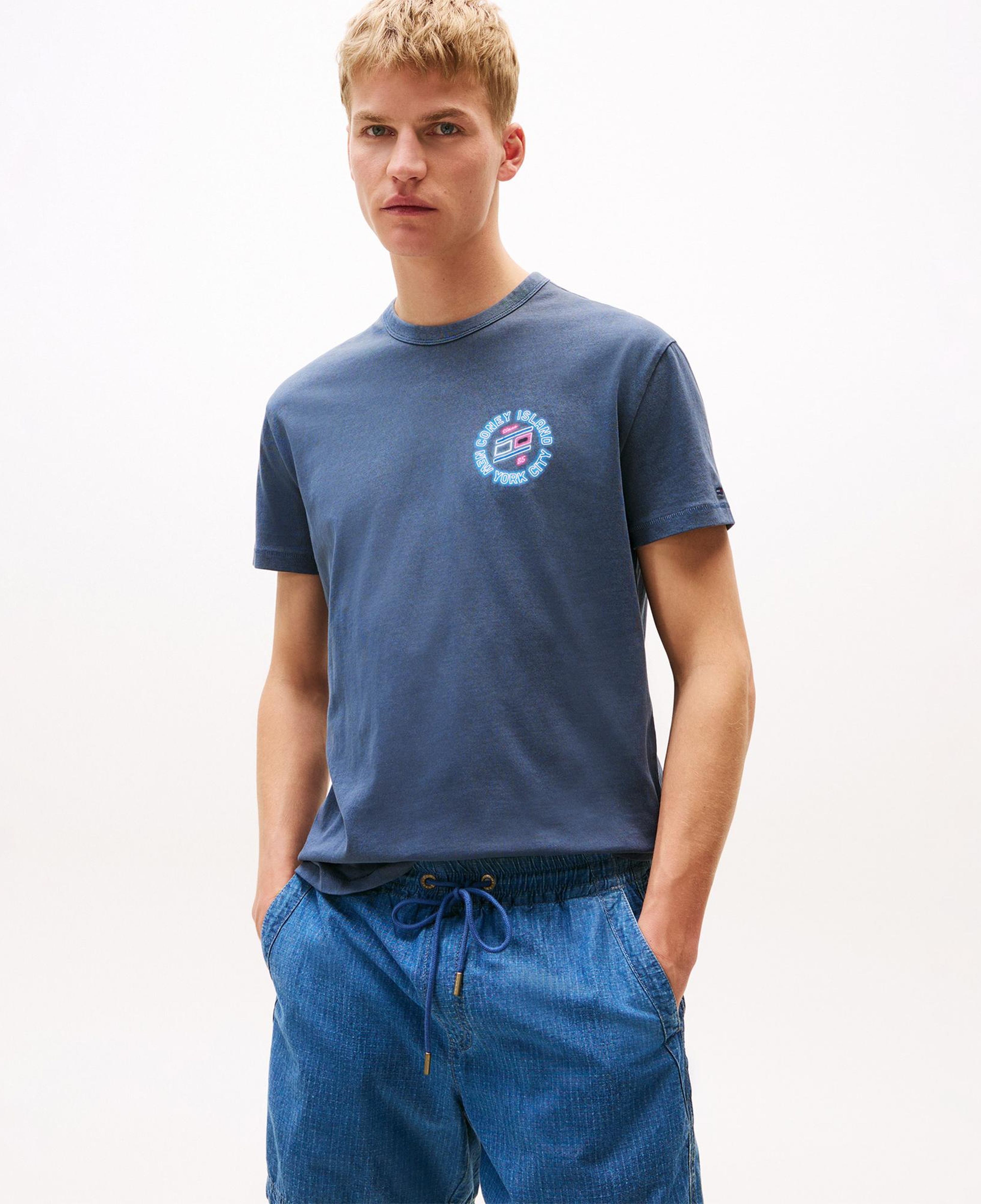 Tommy Hilfiger Jeans Novelty Fair Erkek Mavi T-Shirt