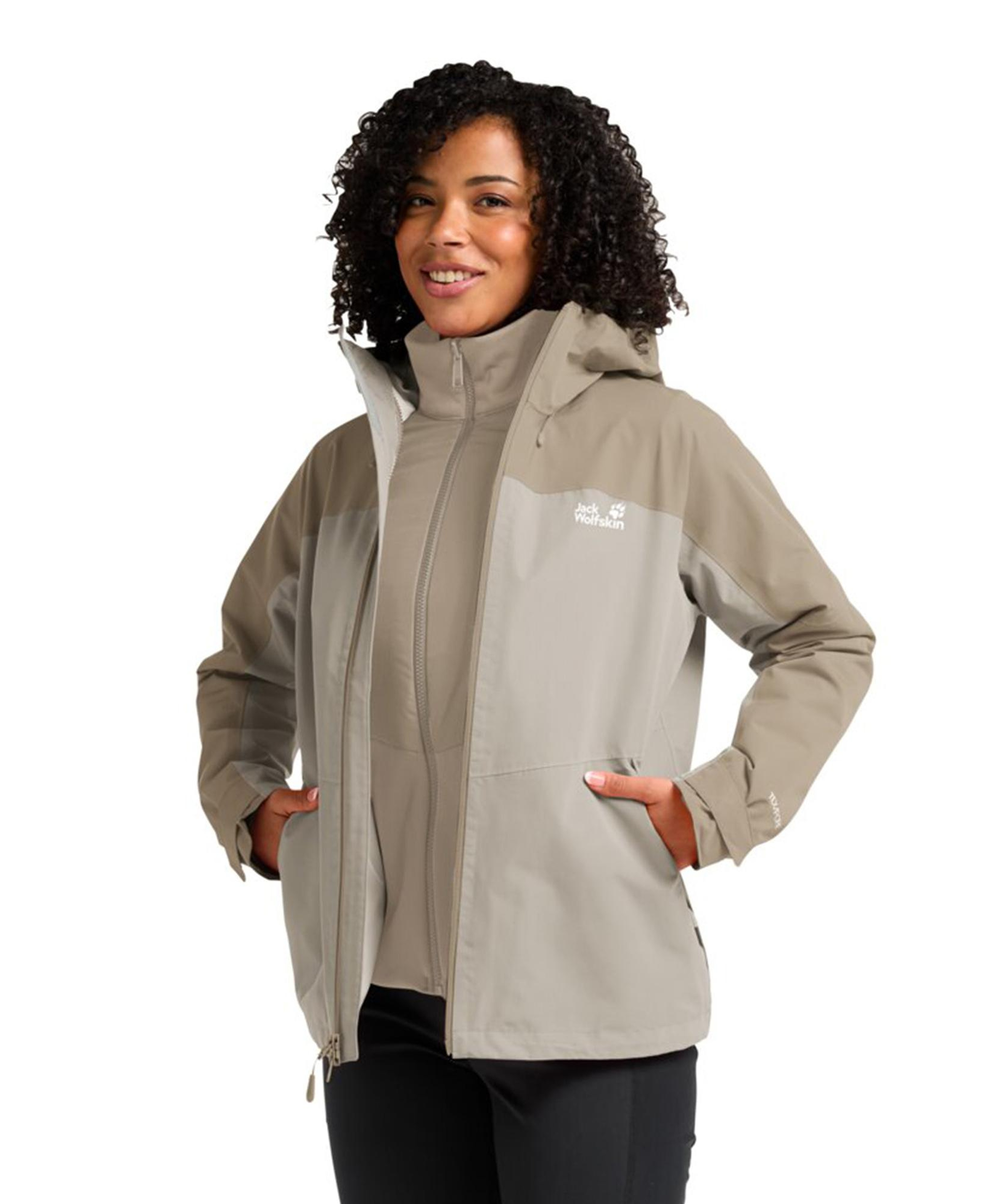 Jack Wolfskin Wild Places 3in4 Kadın Krem Ceket