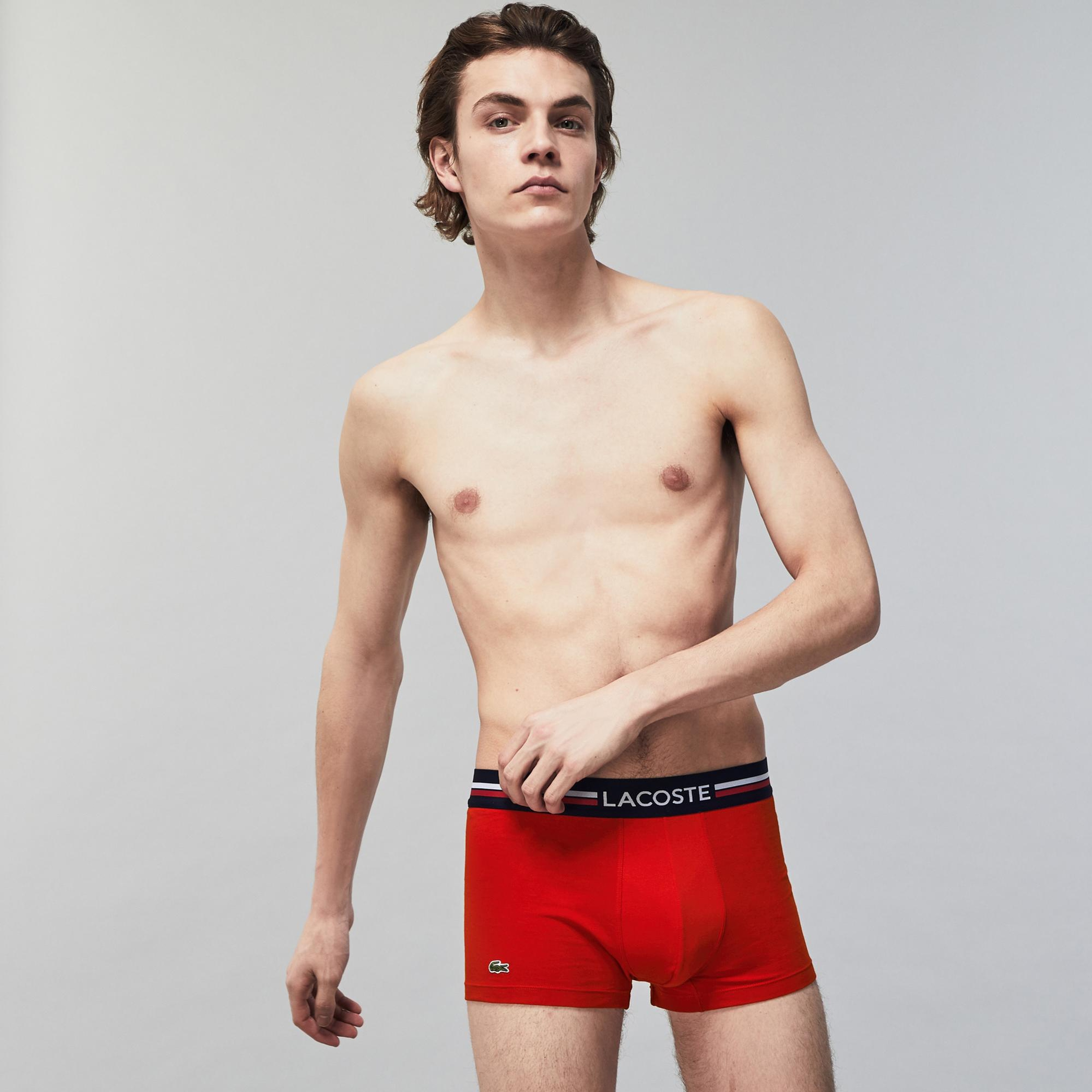 Lacoste Active Erkek Baskılı 3'lü Renkli Boxer