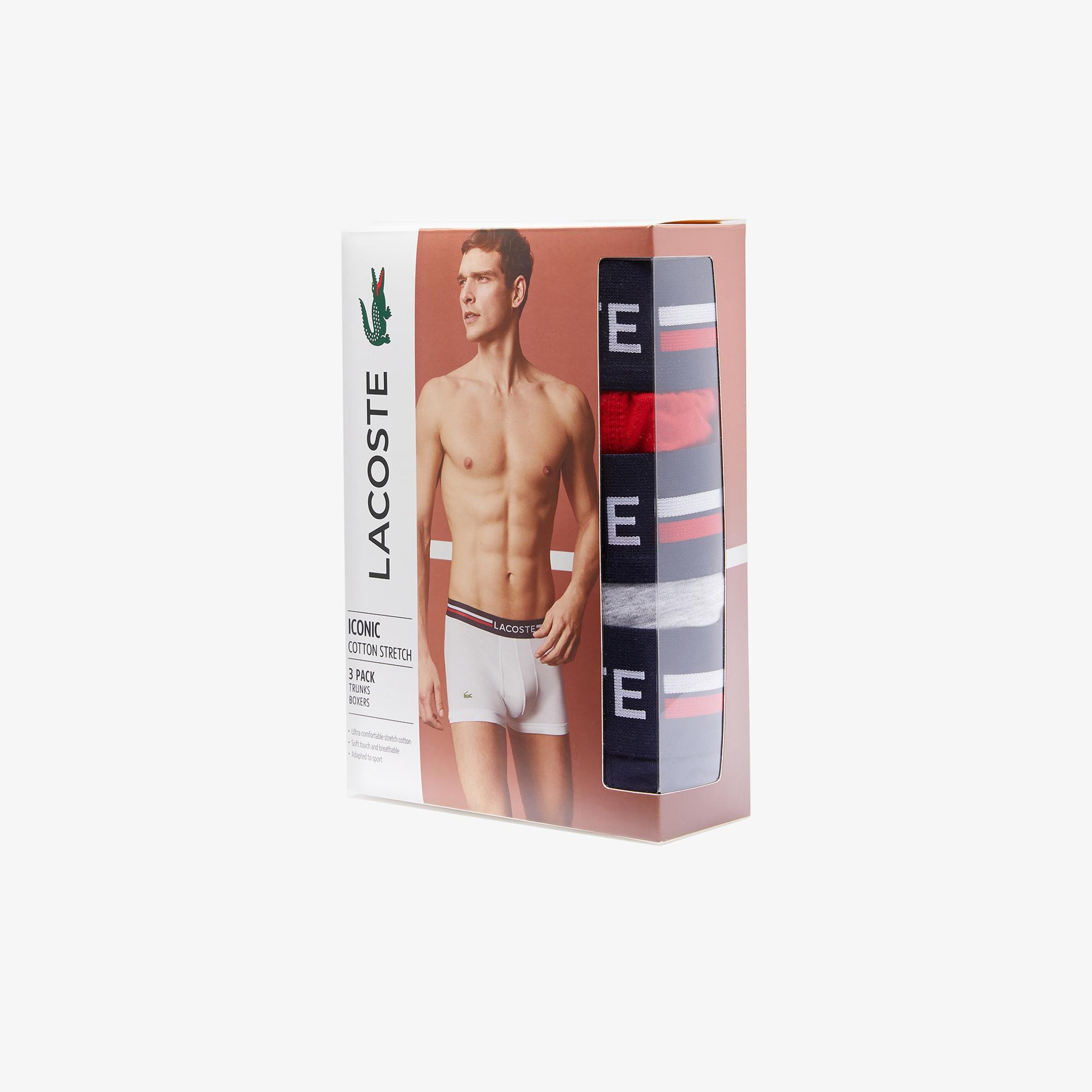 Lacoste Active Erkek Baskılı 3'lü Renkli Boxer