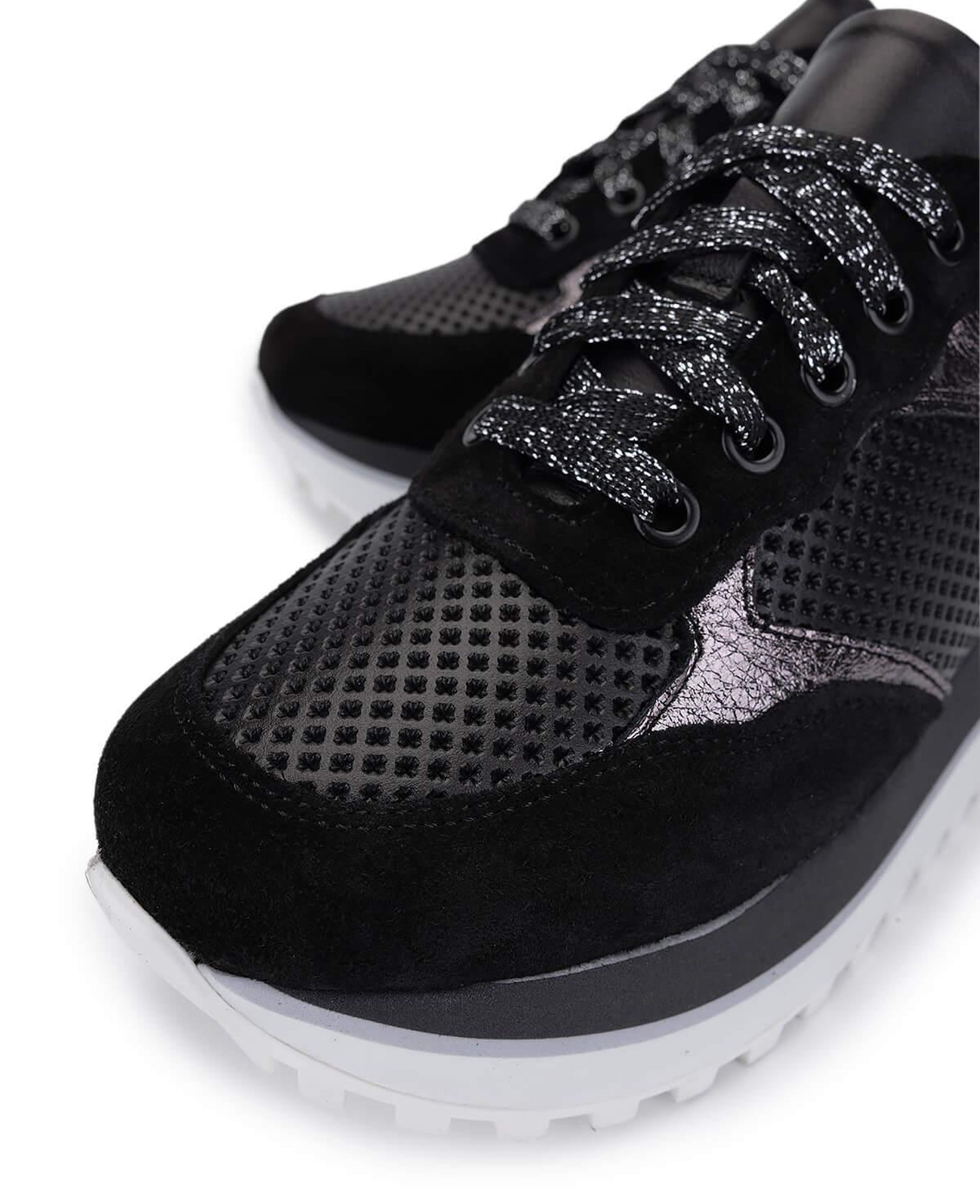 Tamer Tanca Kadın Hakiki Deri Siyah Süet Sneakers & Spor Ayakkabı