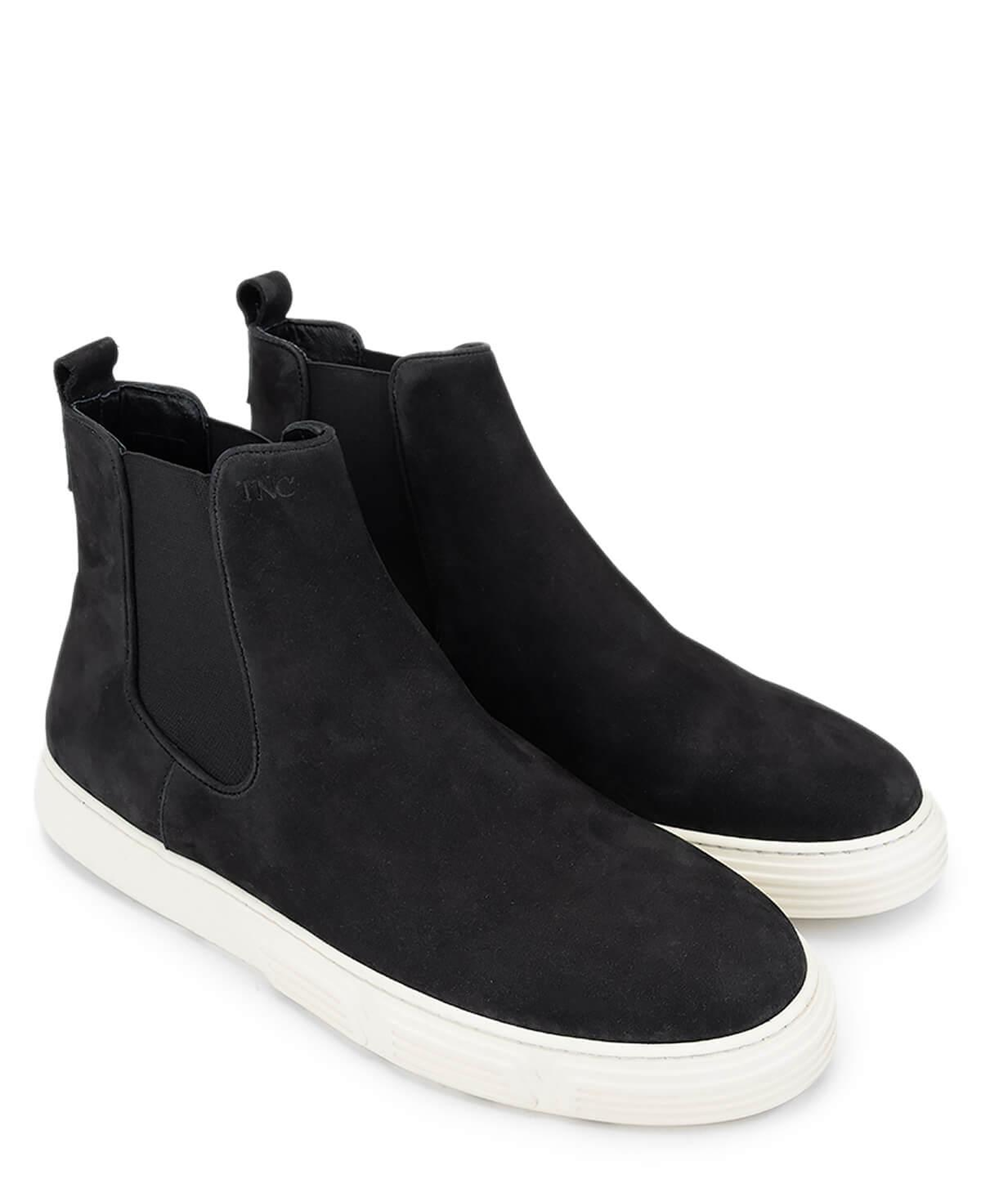 Tamer Tanca Erkek Hakiki Deri Siyah Nubuk Casual Bot