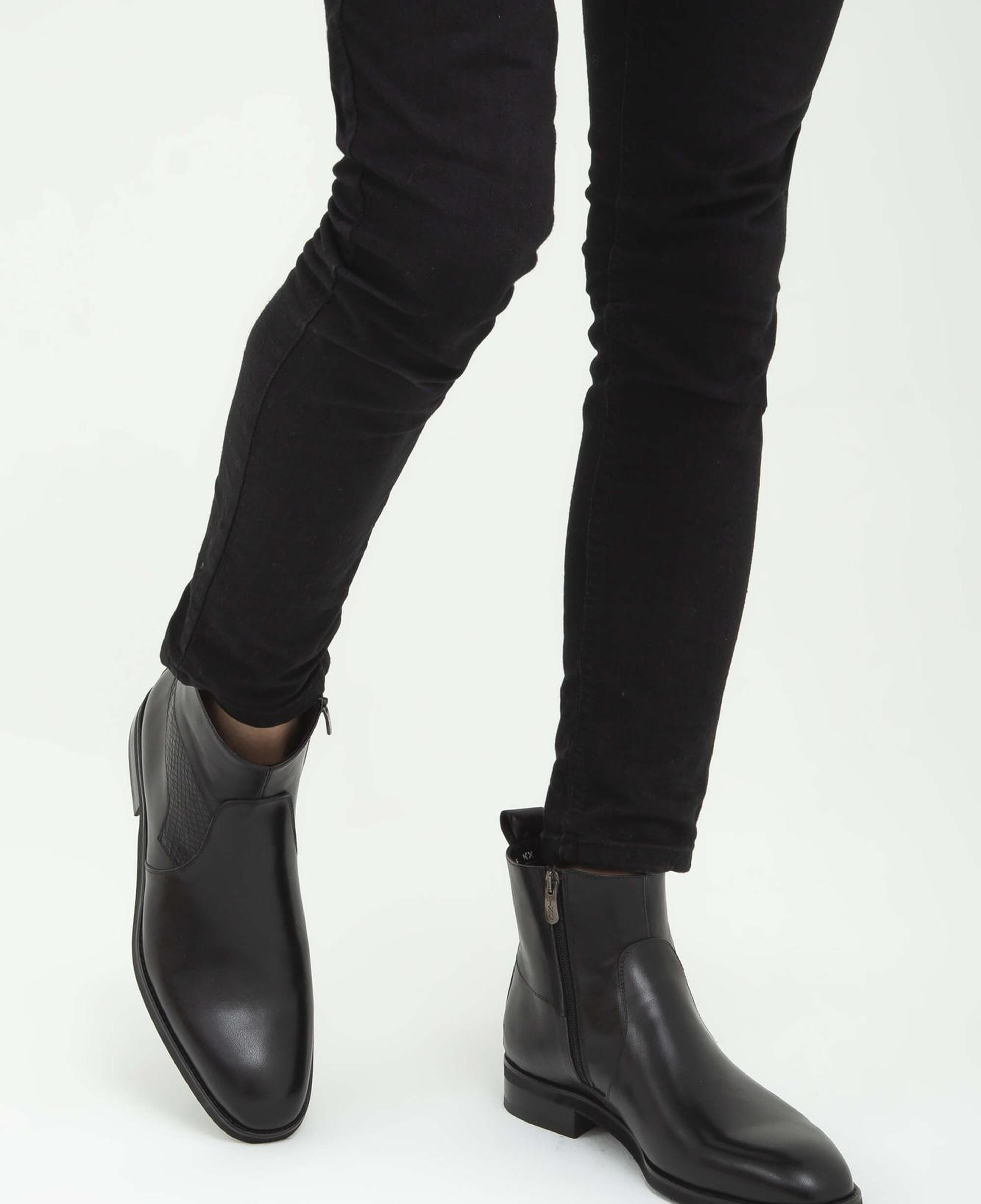 Tamer Tanca Erkek Hakiki Deri Siyah Analin Chelsea Bot