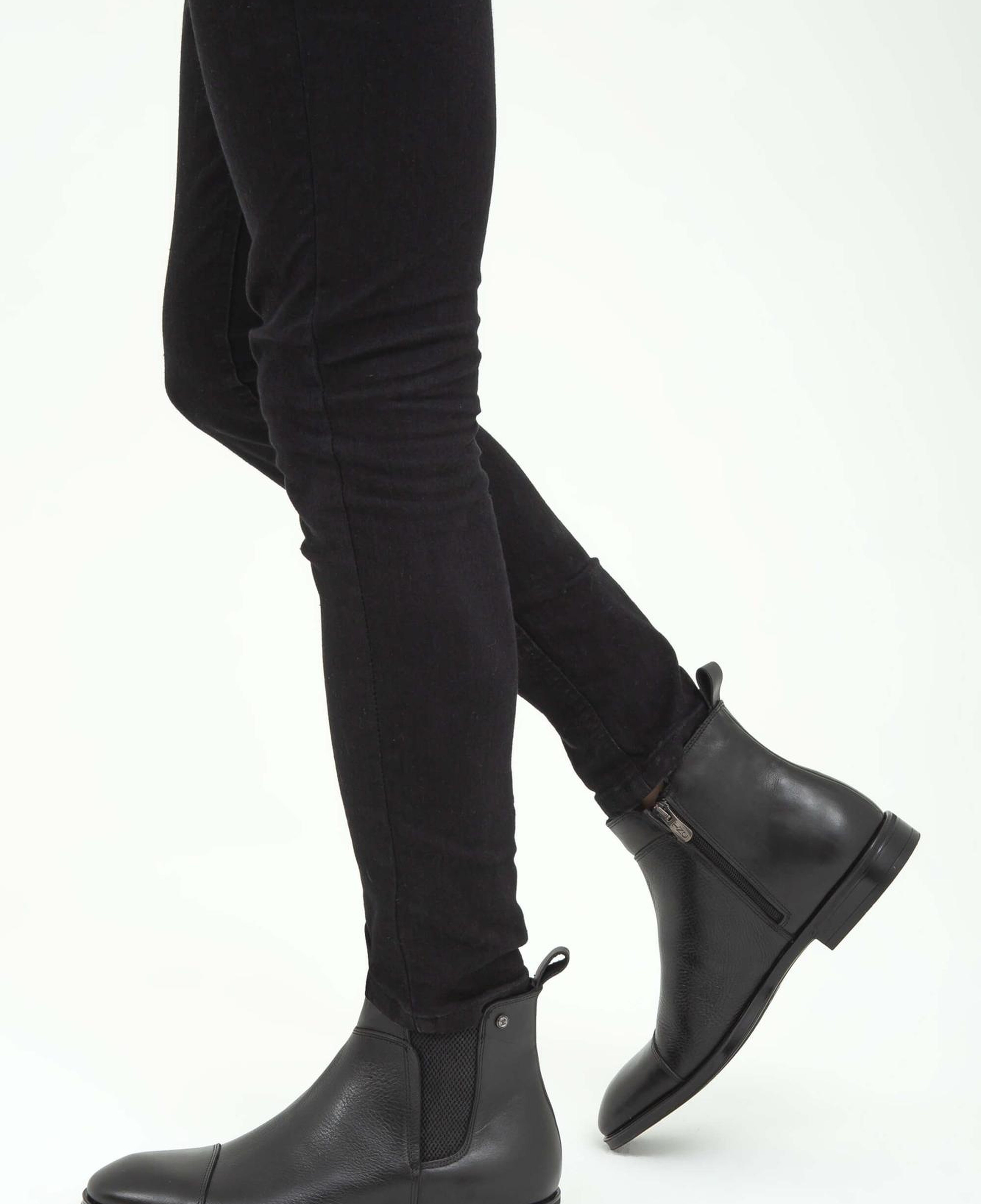 Tamer Tanca Erkek Hakiki Deri Siyah Chelsea Bot