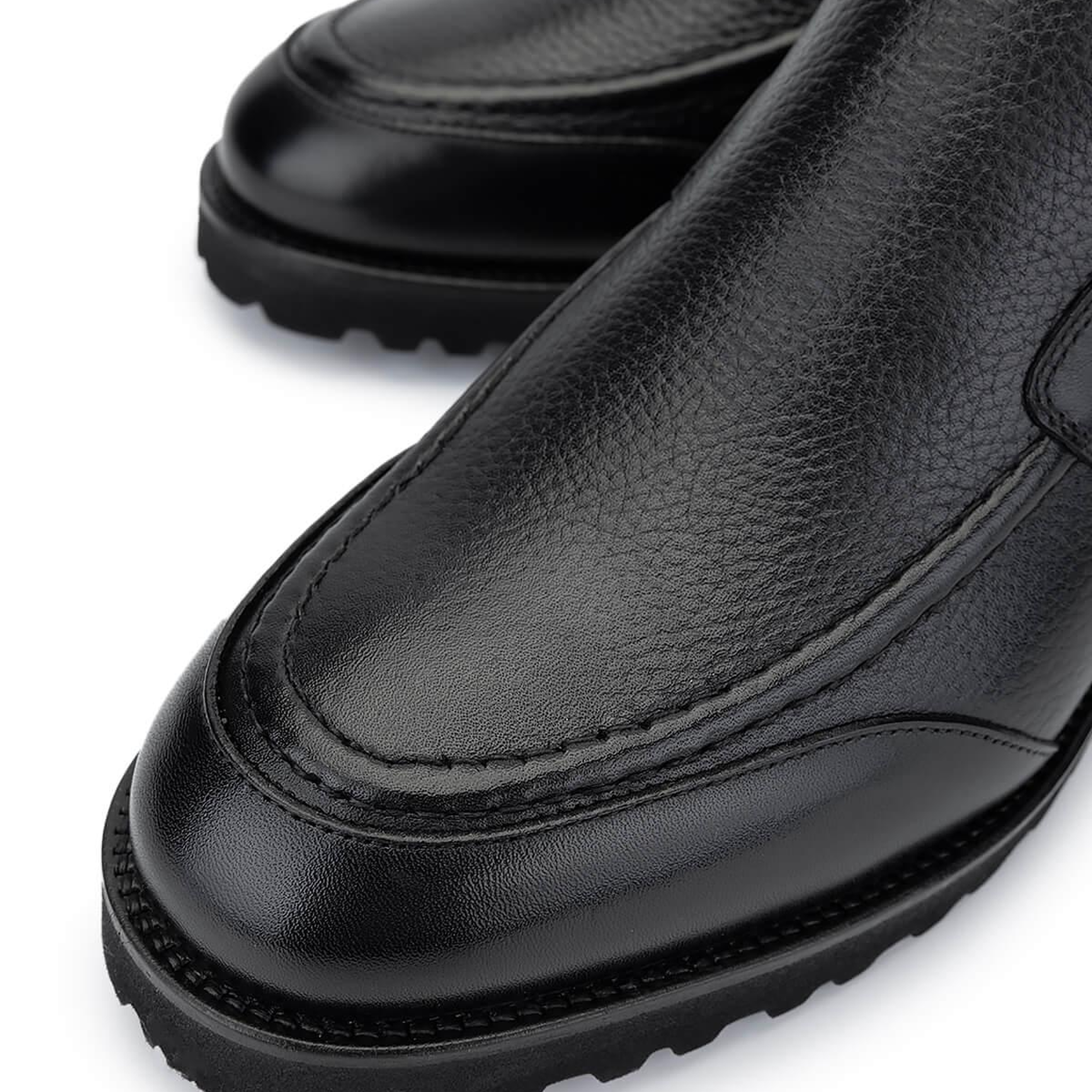 Tamer Tanca Erkek Hakiki Deri Siyah Floter Casual Bot