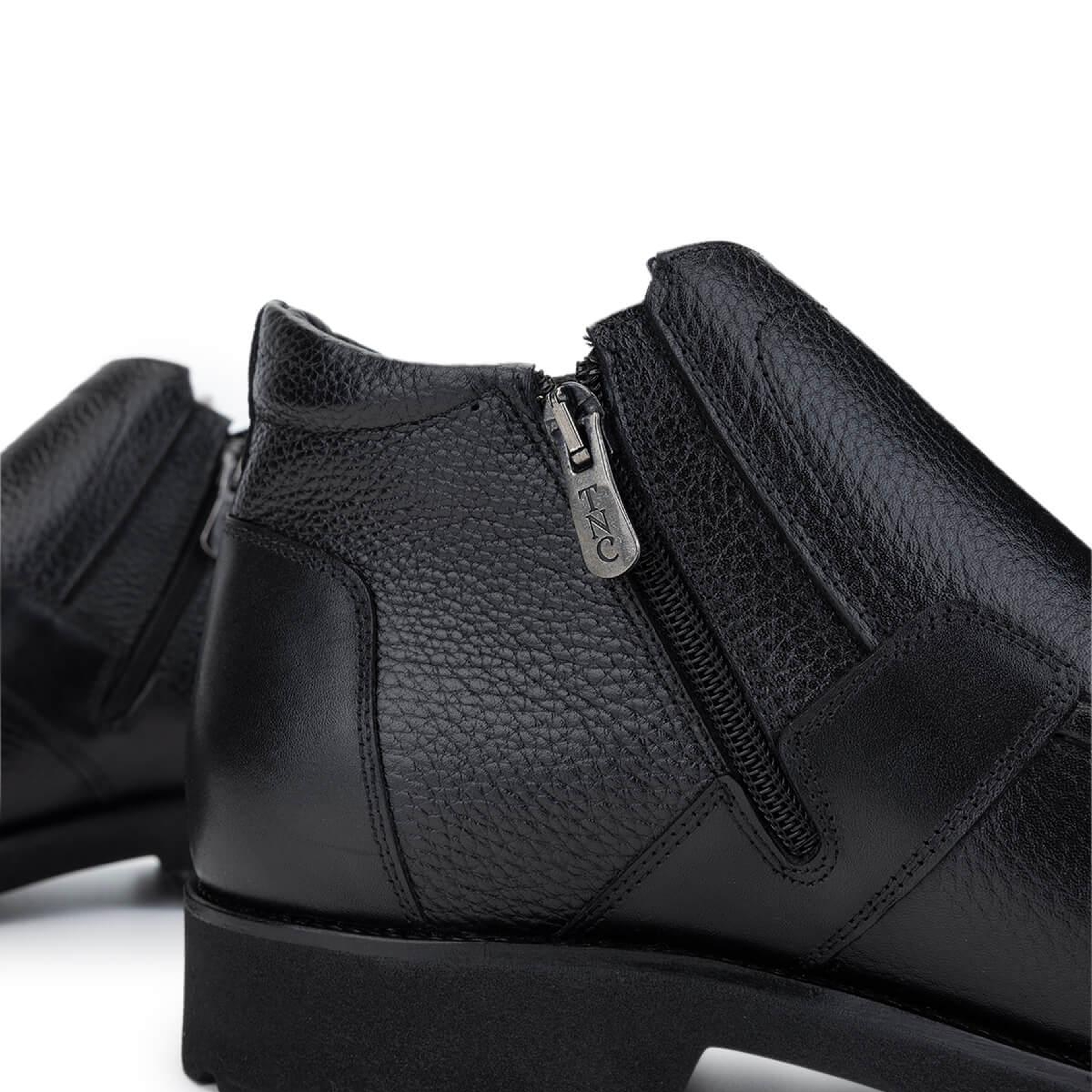 Tamer Tanca Erkek Hakiki Deri Siyah Floter Casual Bot