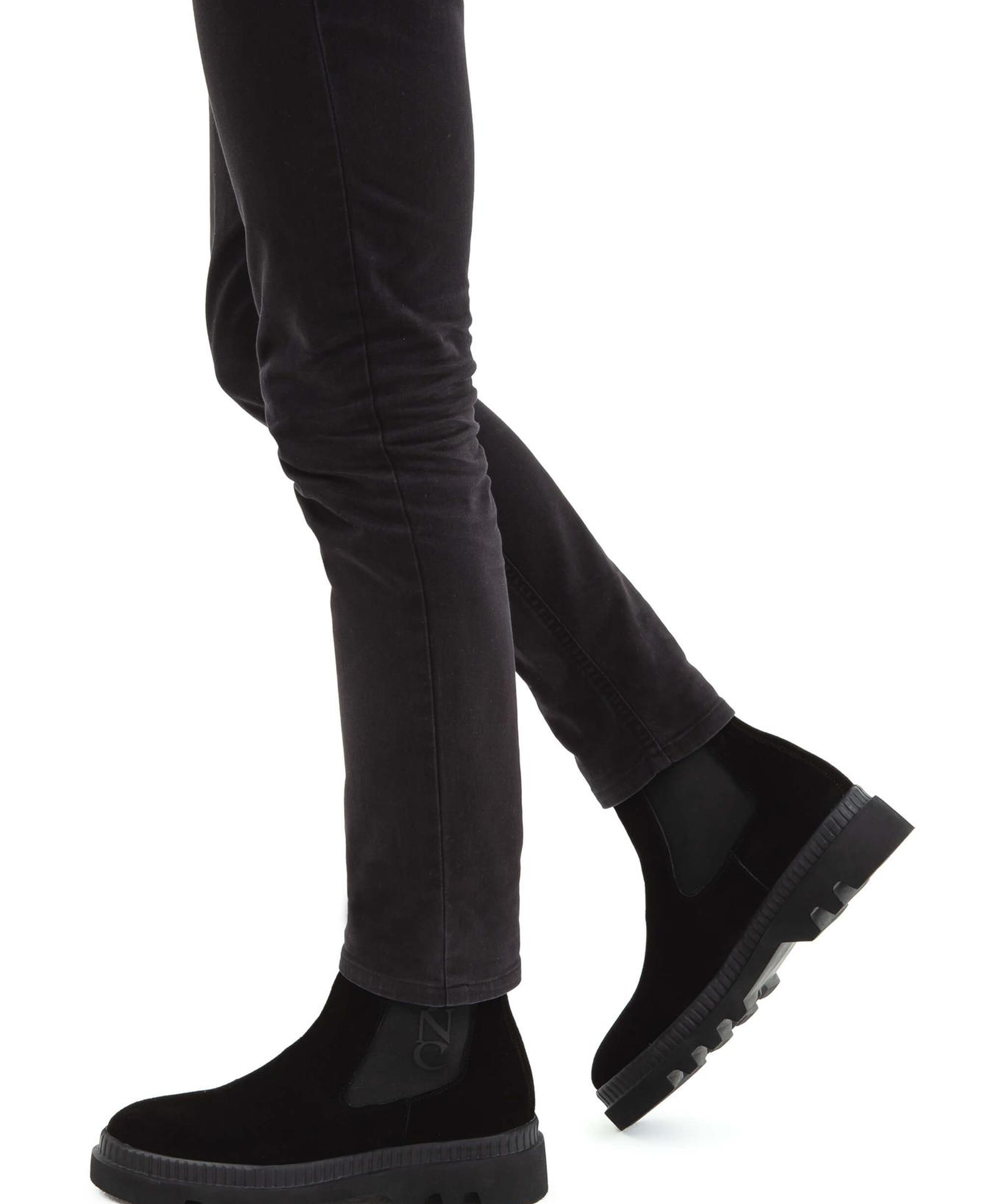 Tamer Tanca Erkek Hakiki Deri Siyah Süet Casual Bot