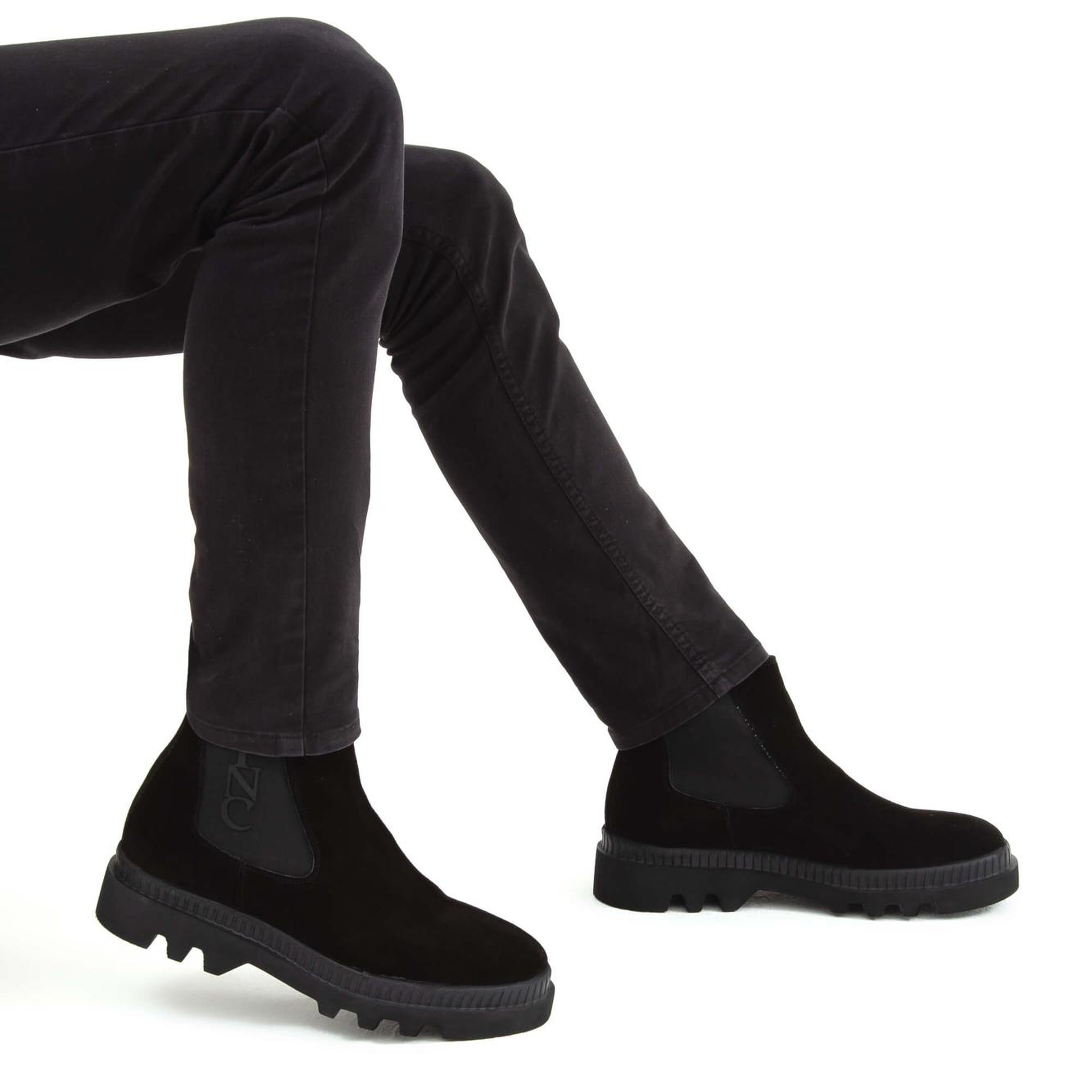 Tamer Tanca Erkek Hakiki Deri Siyah Süet Casual Bot