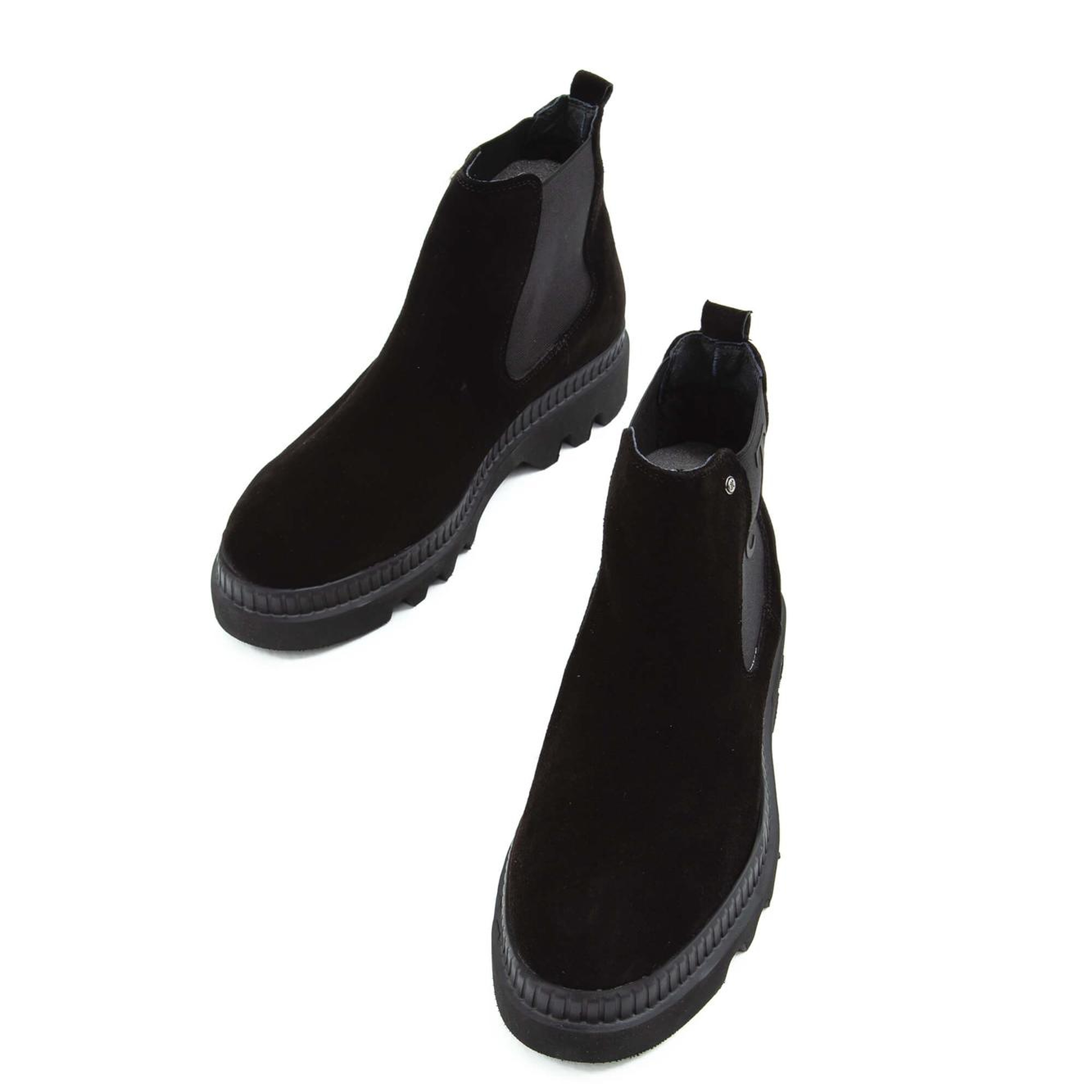 Tamer Tanca Erkek Hakiki Deri Siyah Süet Casual Bot