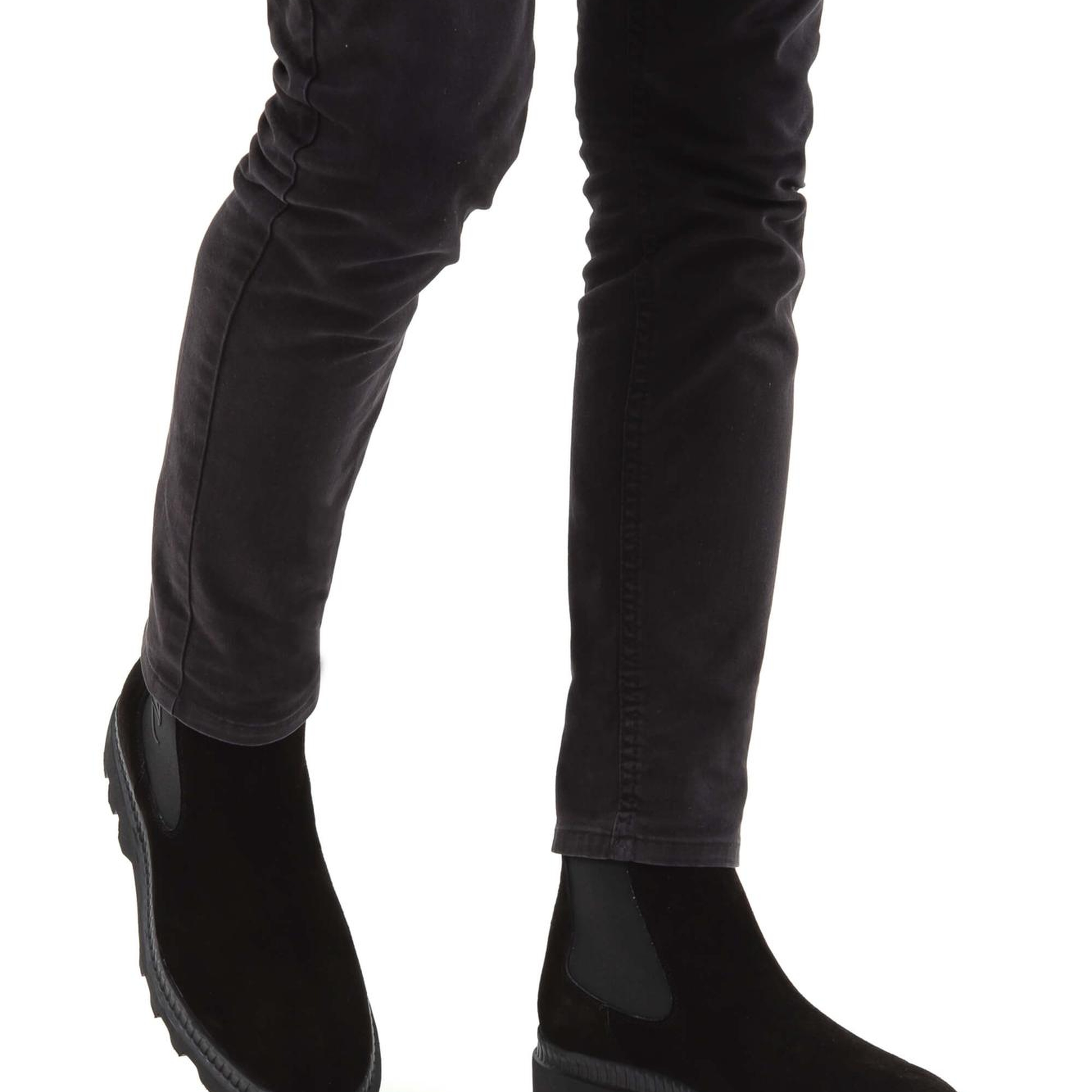 Tamer Tanca Erkek Hakiki Deri Siyah Süet Casual Bot