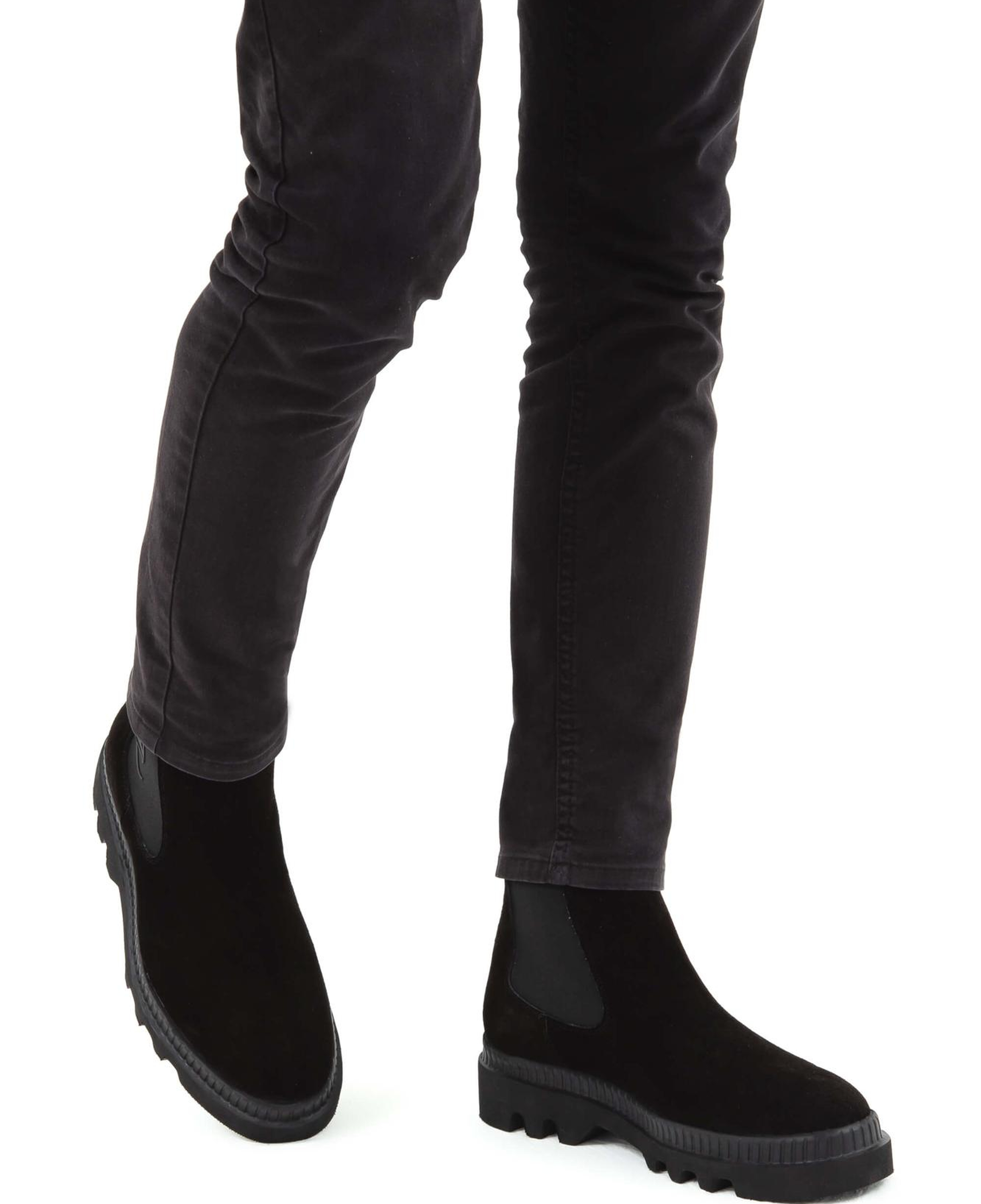 Tamer Tanca Erkek Hakiki Deri Siyah Süet Casual Bot