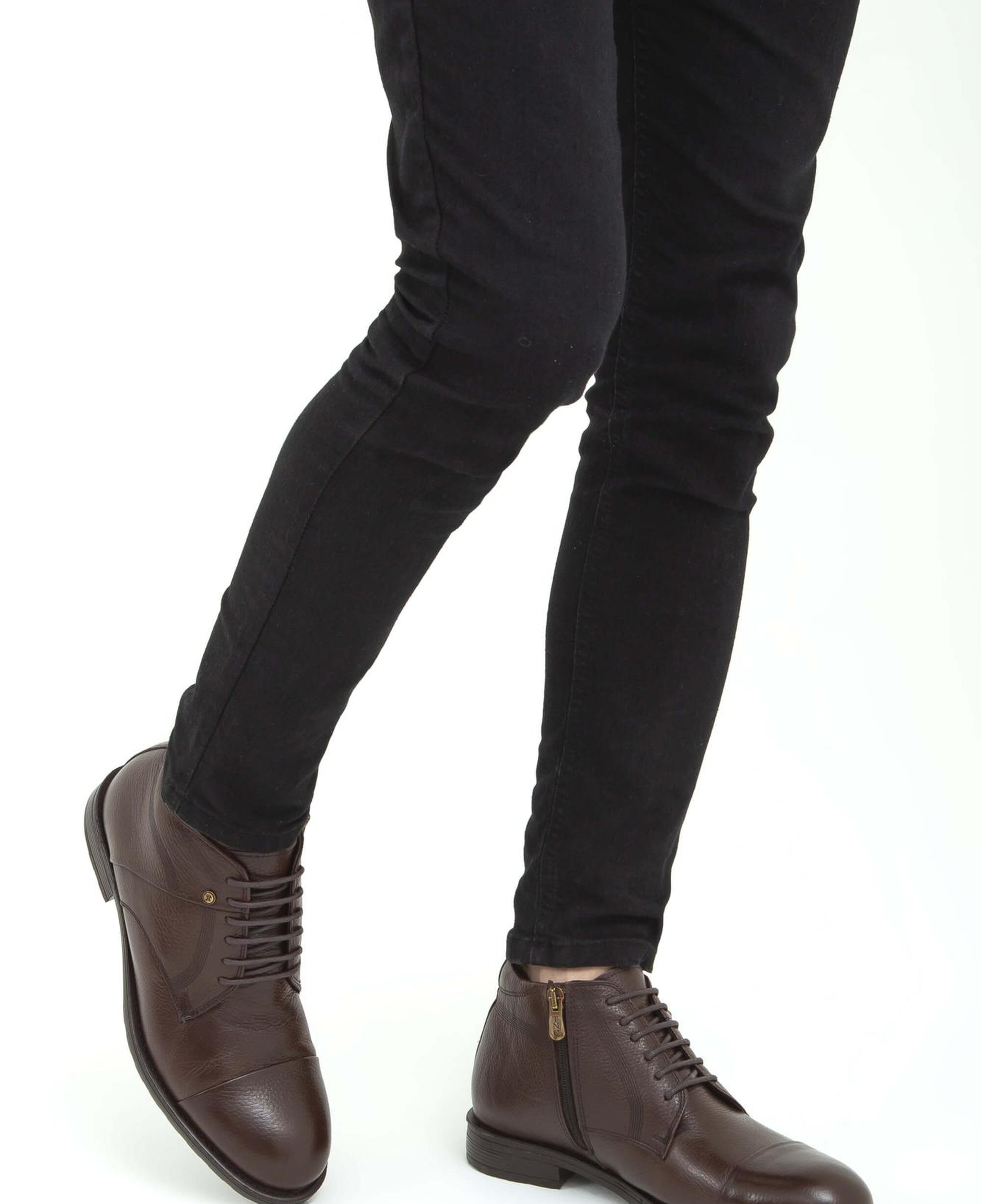 Tamer Tanca Erkek Hakiki Deri Kahverengi Floter Klasik Bot