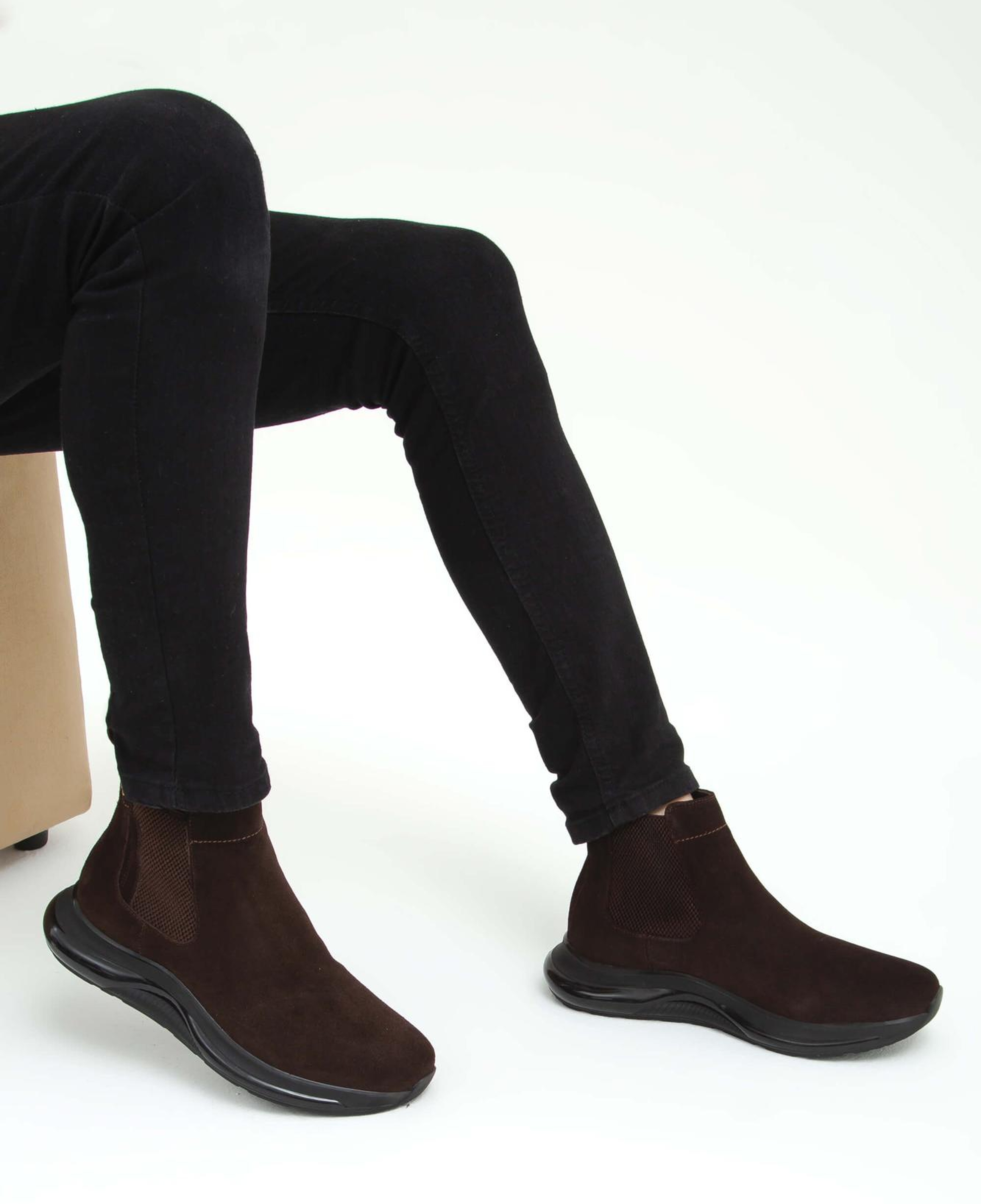 Tamer Tanca Erkek Hakiki Deri Kahverengi Süet Casual Bot