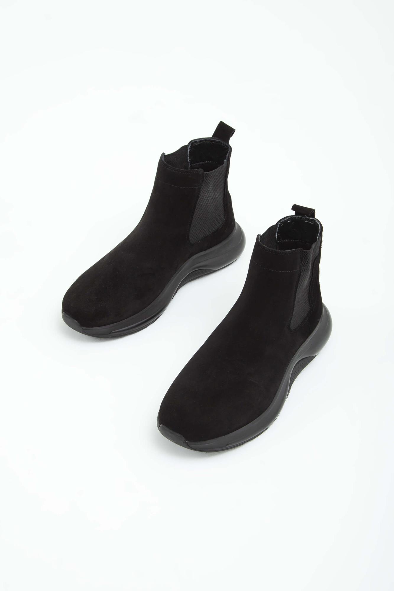 Tamer Tanca Erkek Hakiki Deri Siyah Süet Casual Bot