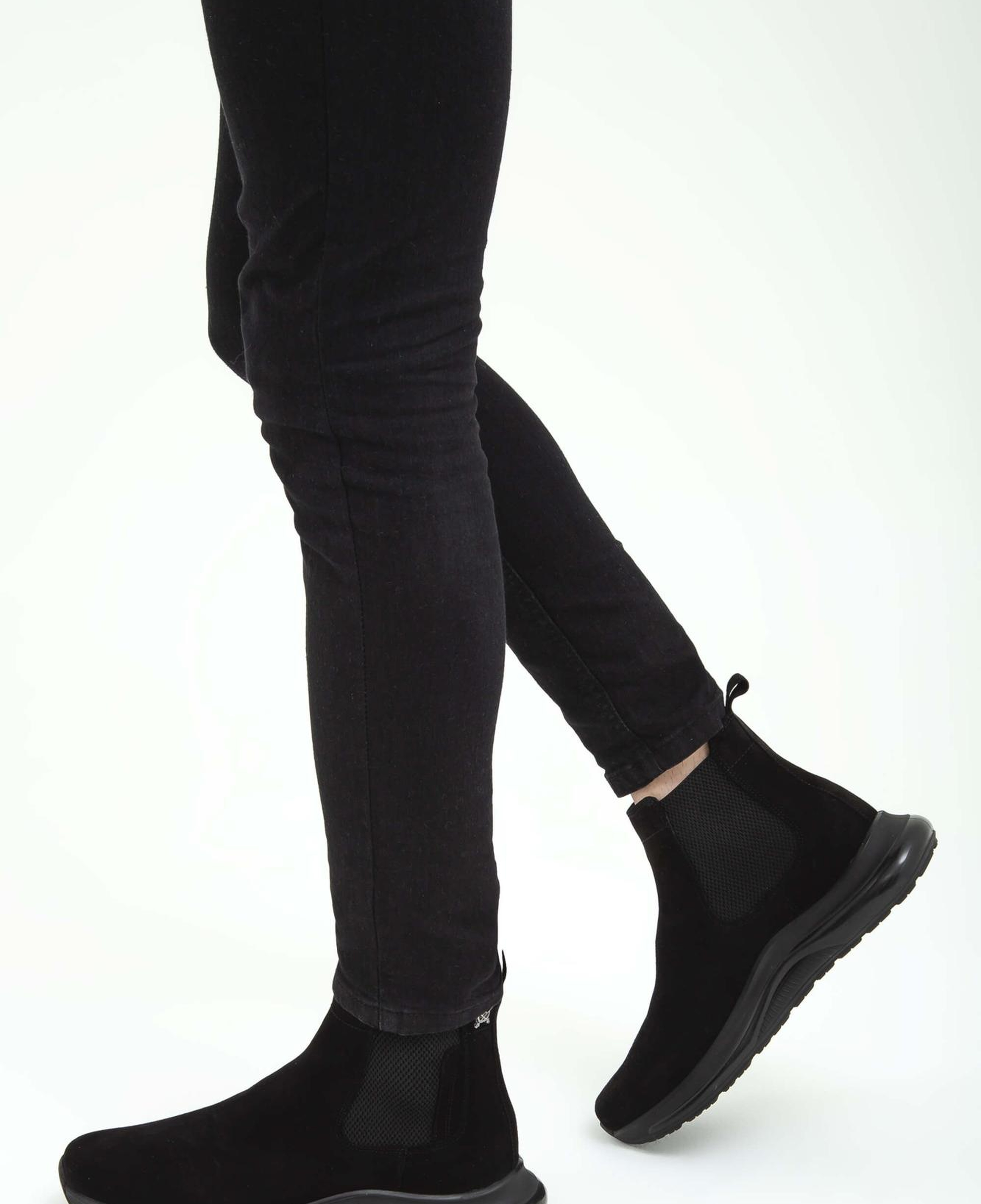 Tamer Tanca Erkek Hakiki Deri Siyah Süet Casual Bot