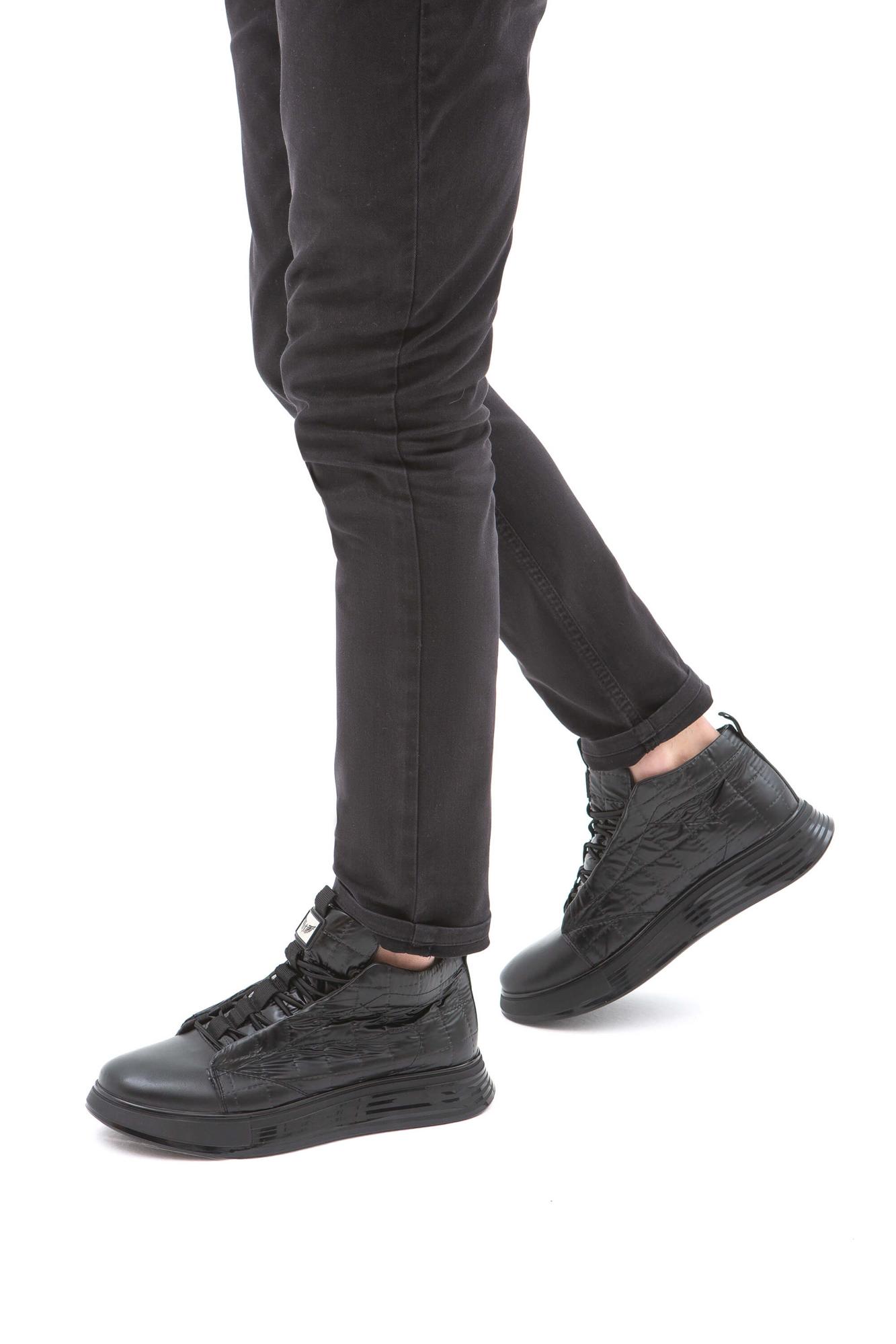 Tamer Tanca Erkek Deri & Tekstil Siyah Casual Bot