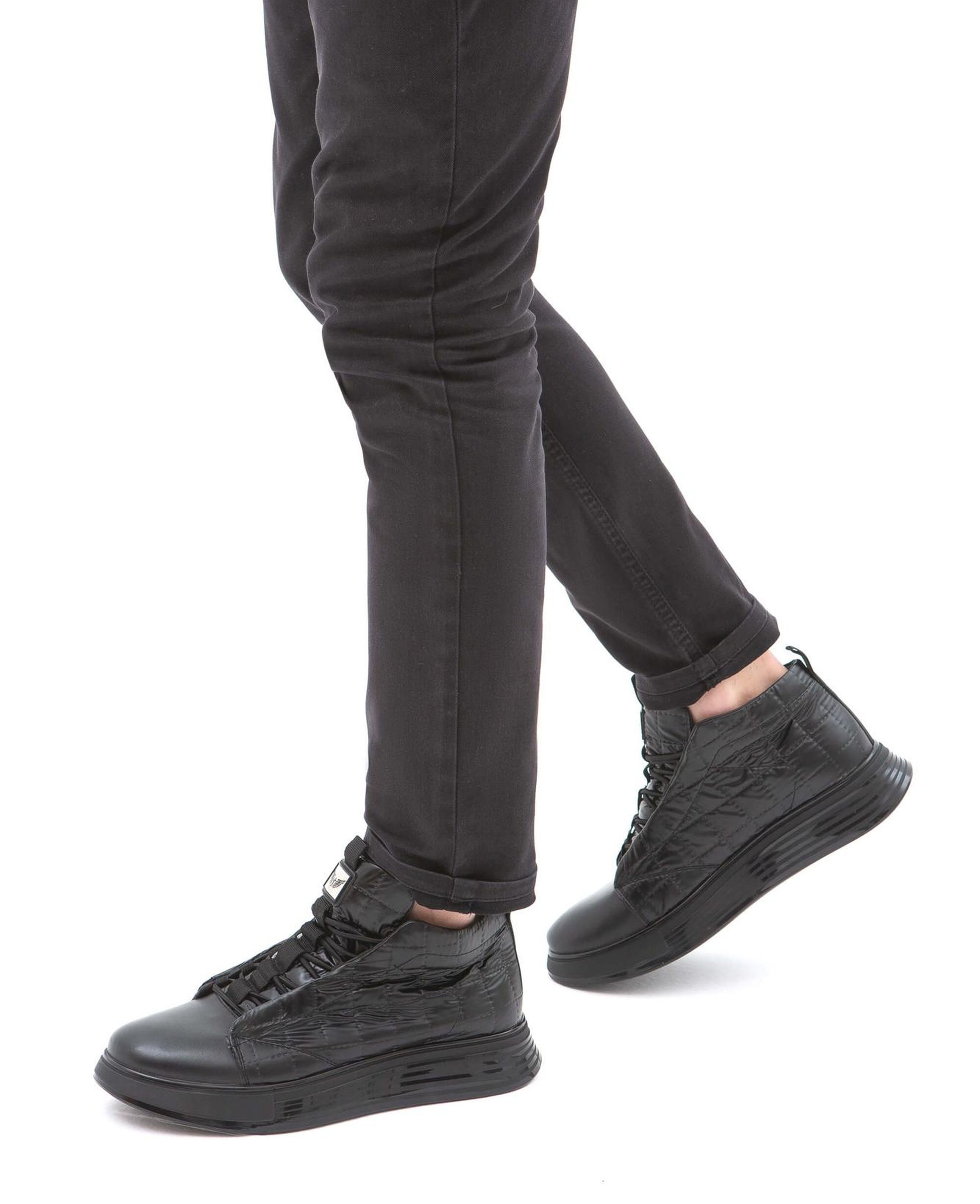 Tamer Tanca Erkek Deri & Tekstil Siyah Casual Bot