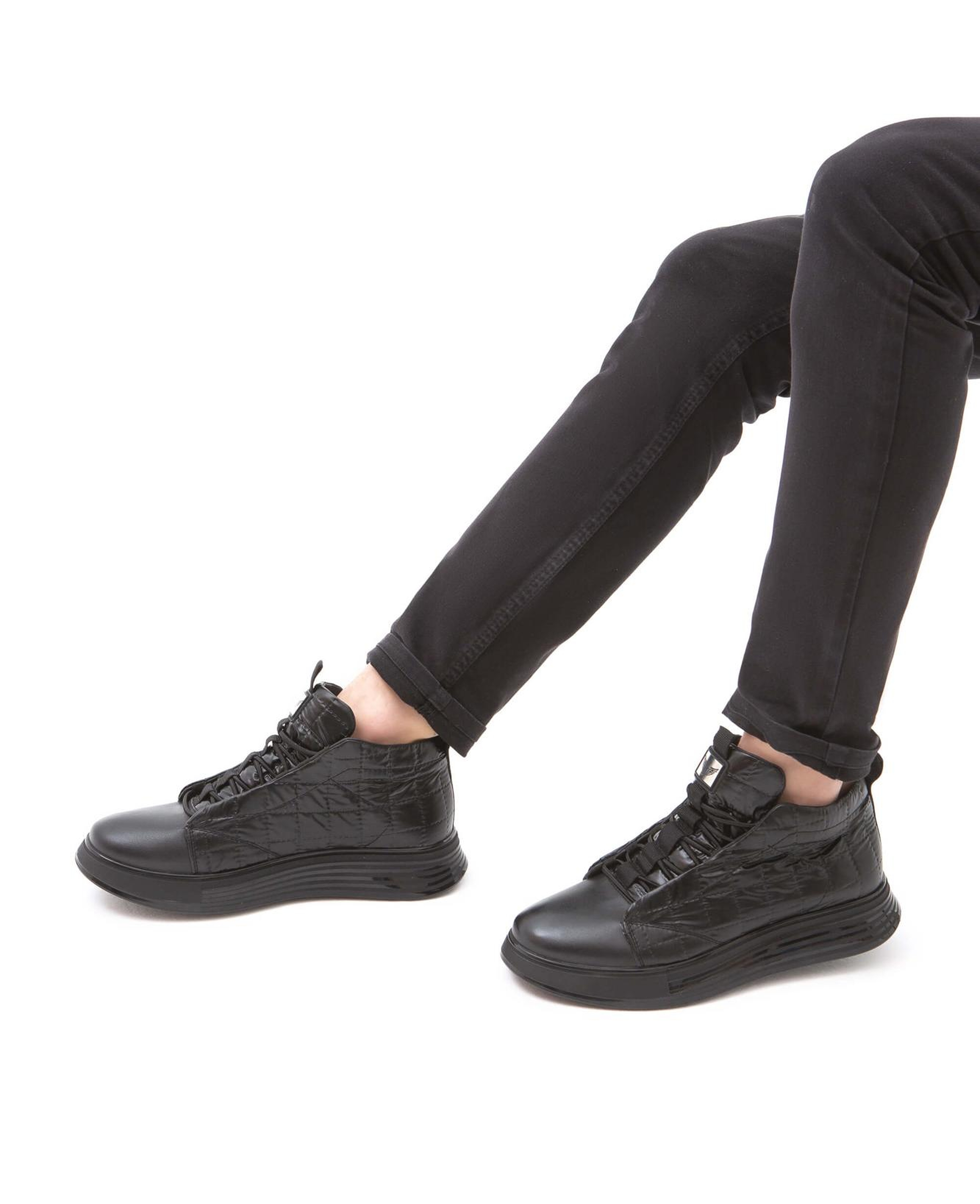 Tamer Tanca Erkek Deri & Tekstil Siyah Casual Bot