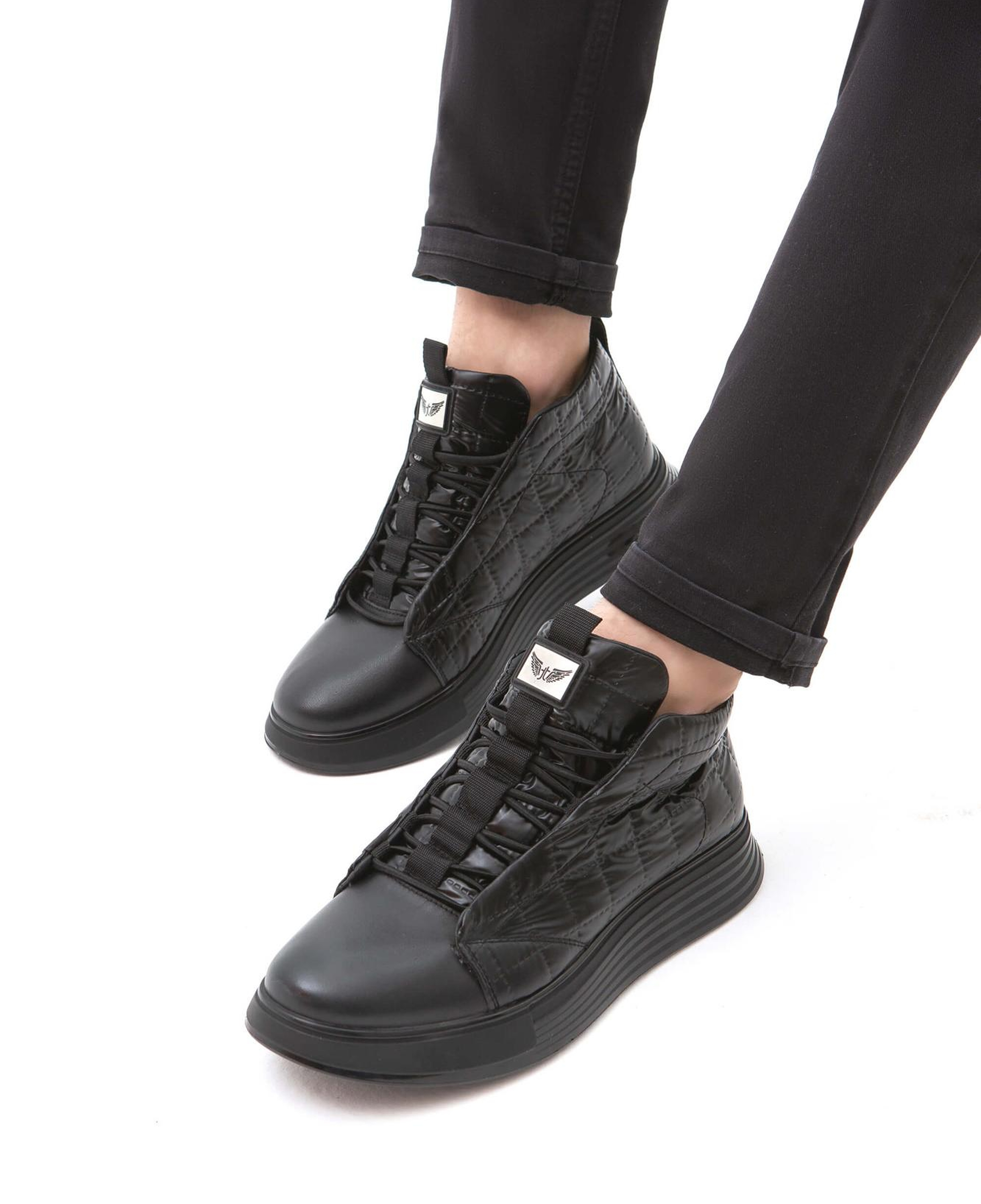 Tamer Tanca Erkek Deri & Tekstil Siyah Casual Bot