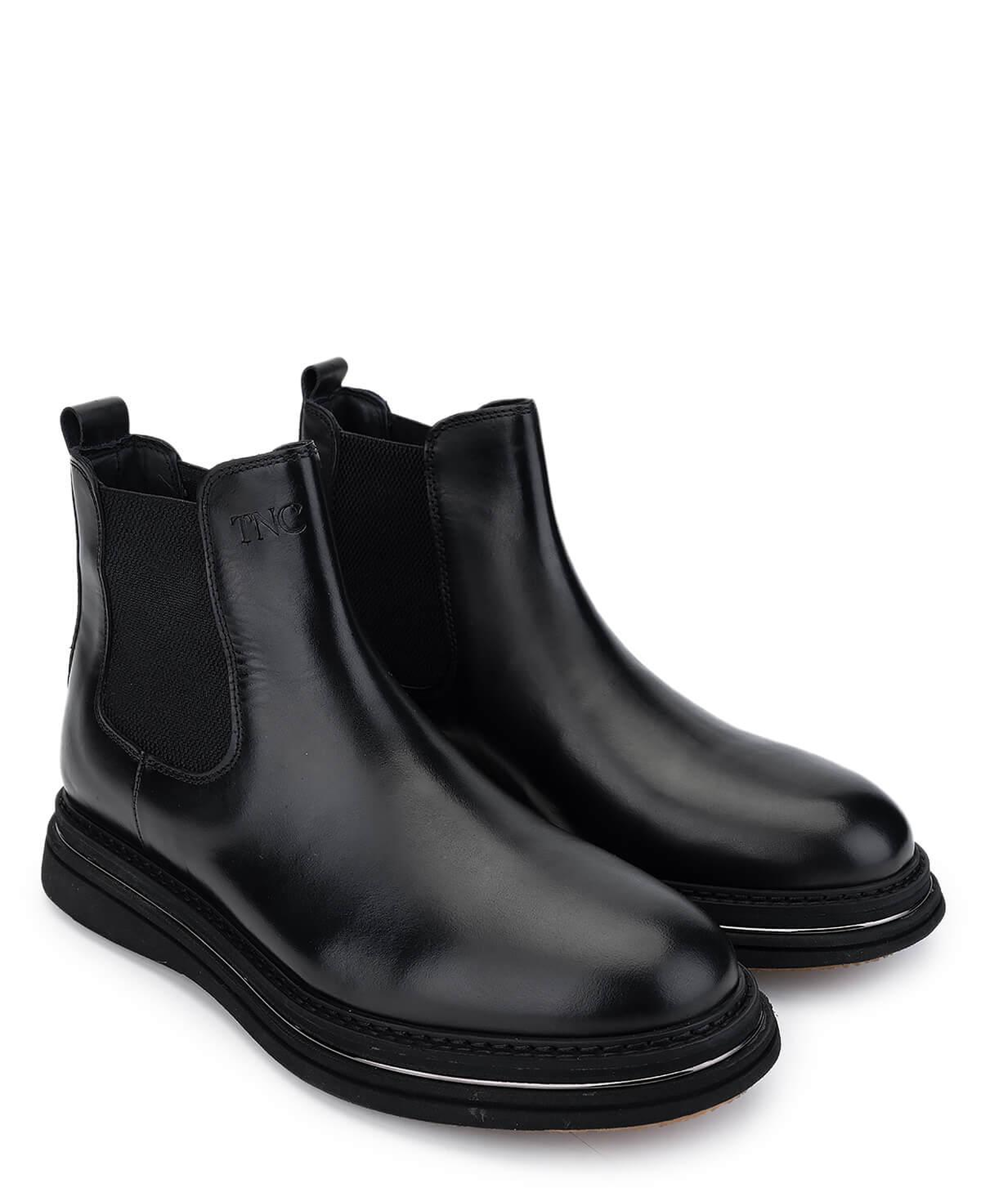 Tamer Tanca Erkek Hakiki Deri Siyah Analin Casual Bot