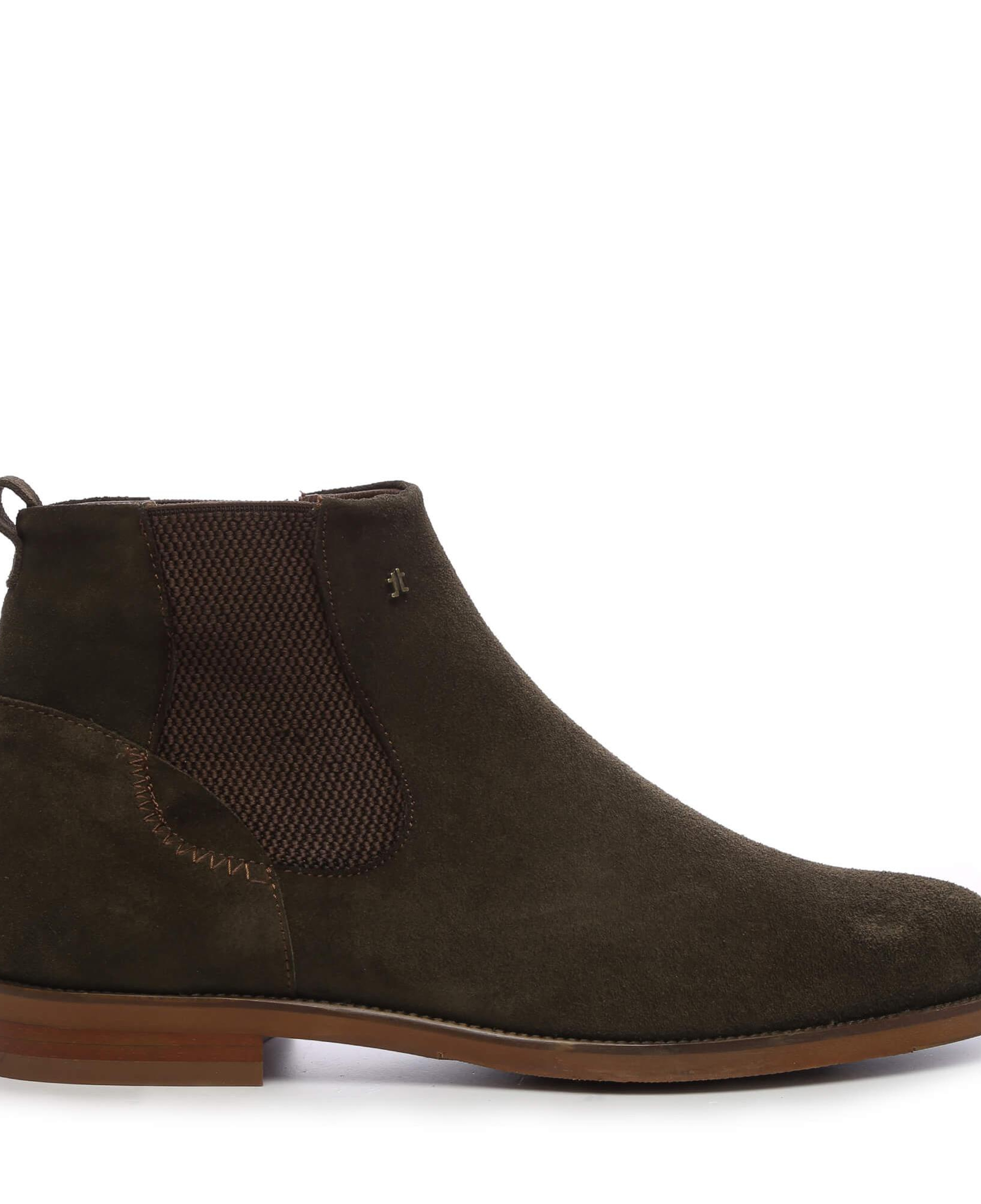 Tamer Tanca Erkek Hakiki Deri Haki Süet Casual Bot