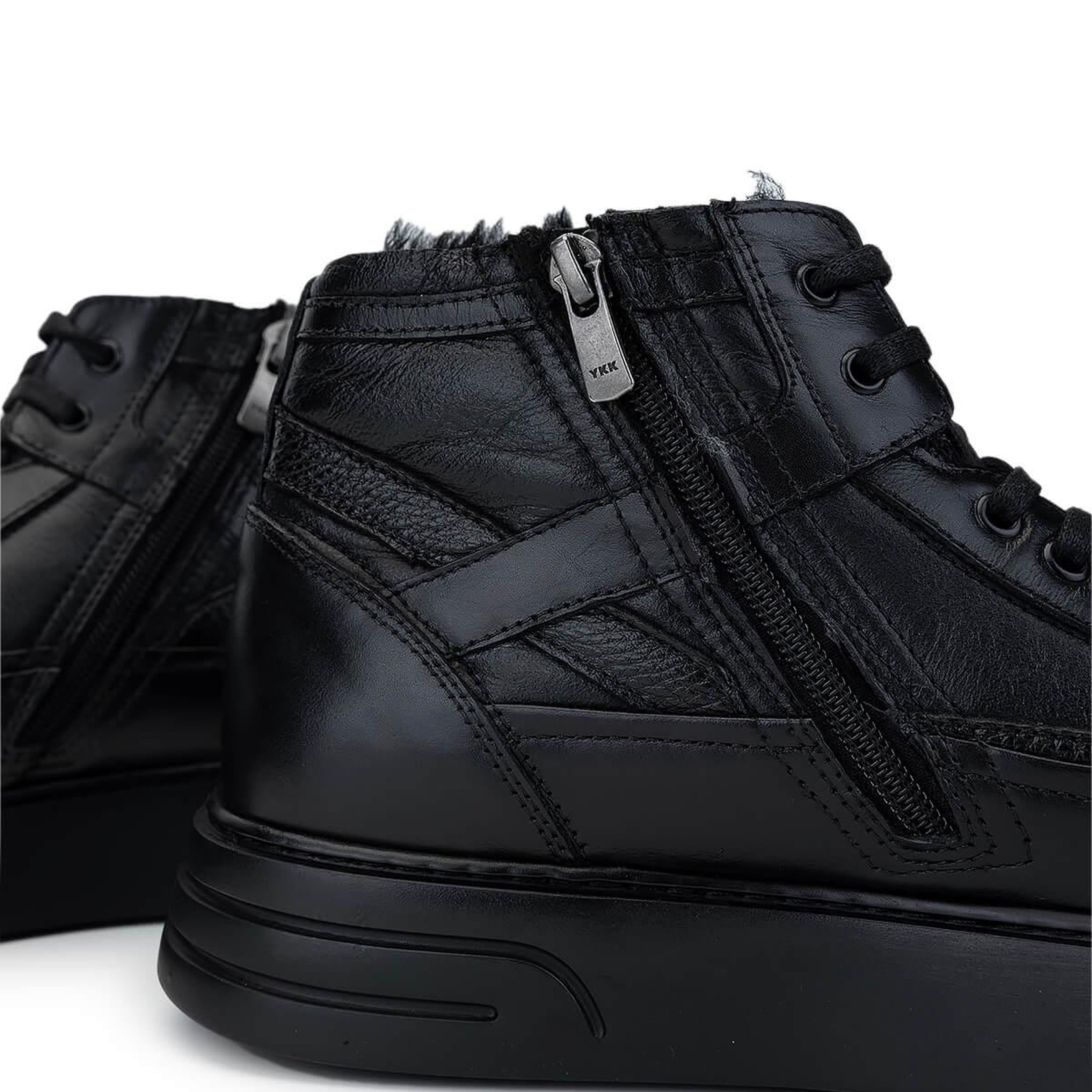 Tamer Tanca Erkek Hakiki Deri Siyah Casual Bot