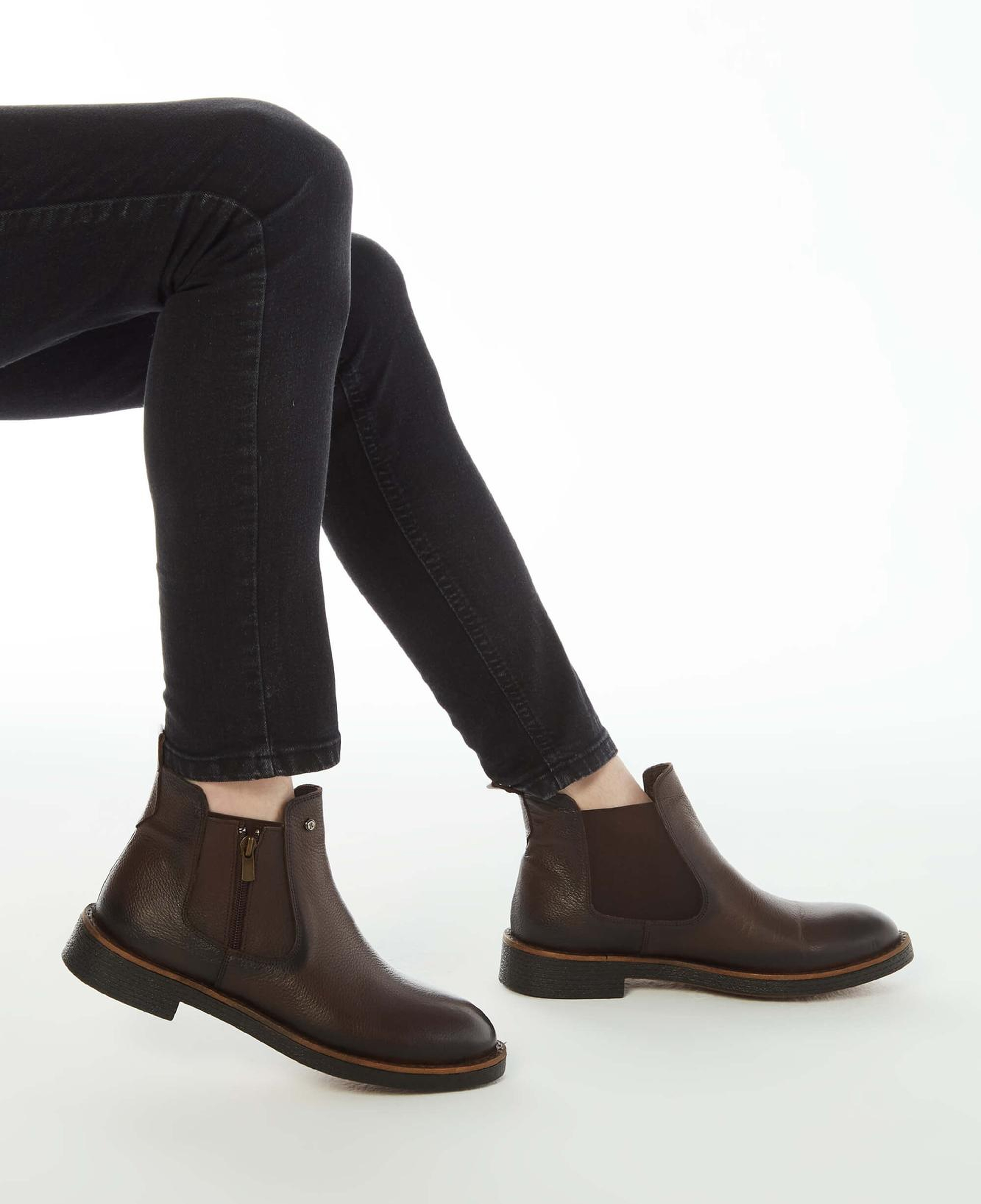 Tamer Tanca Erkek Hakiki Deri Kahverengi Floter Casual Bot