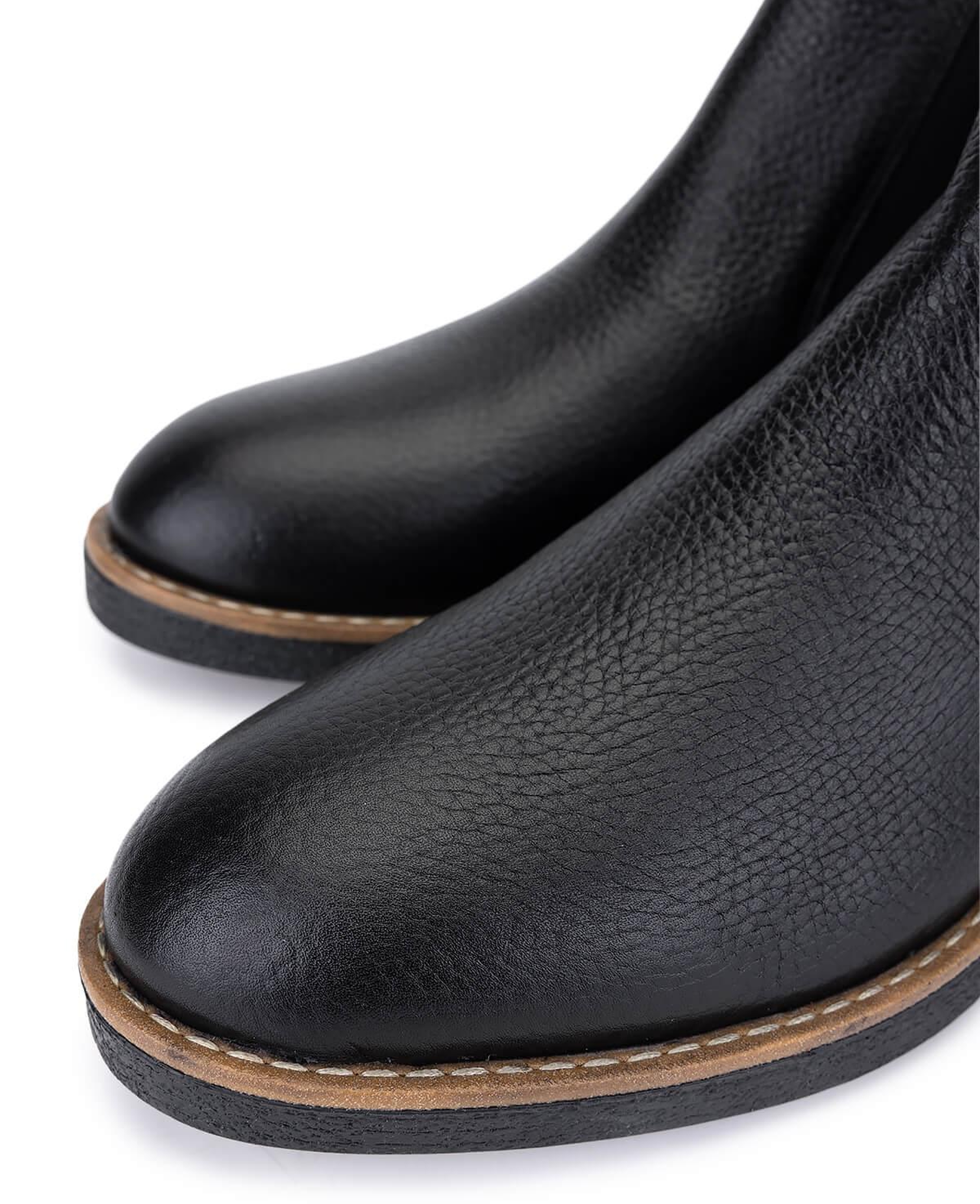 Tamer Tanca Erkek Hakiki Deri Siyah Floter Casual Bot