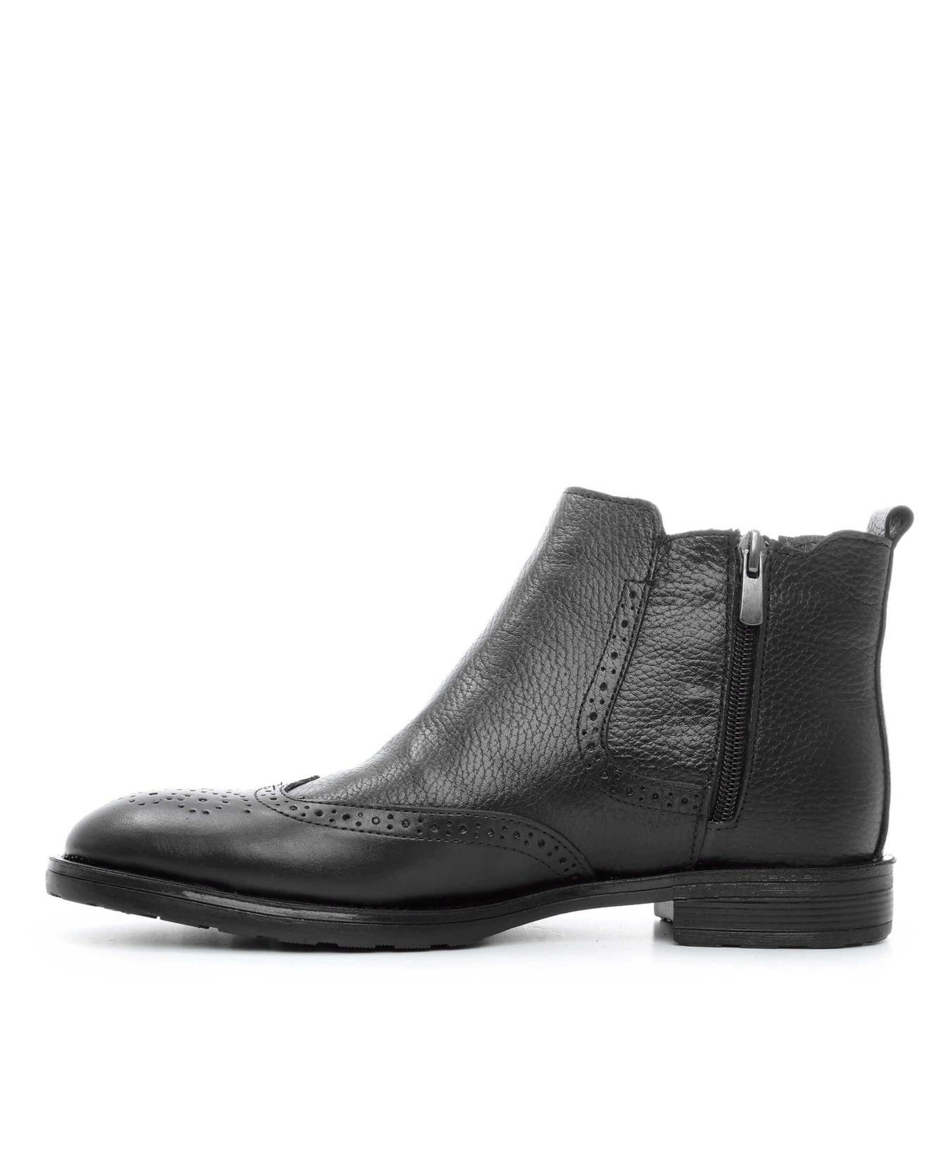 Tamer Tanca Erkek Hakiki Deri Siyah Floter Klasik Bot