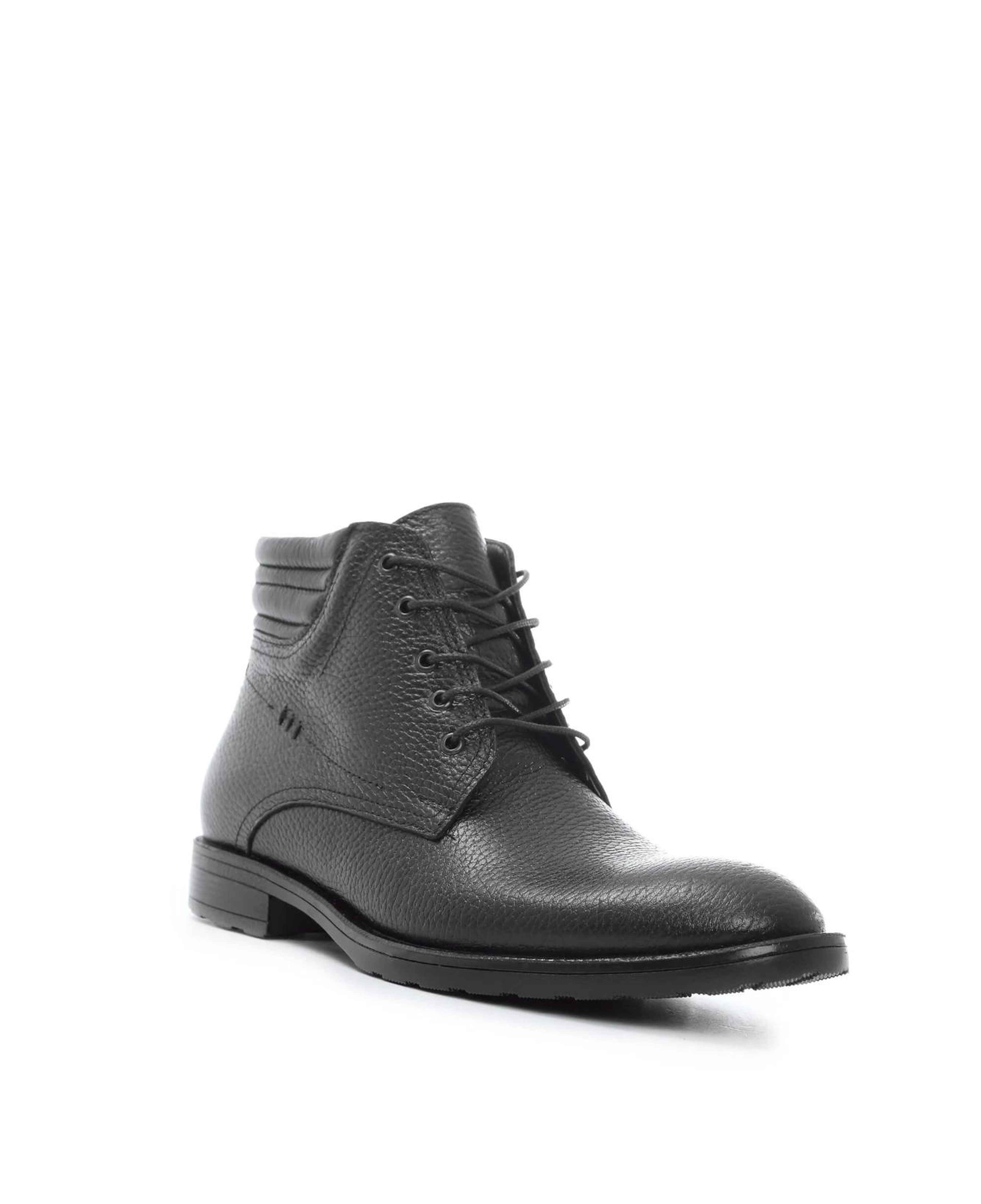 Tamer Tanca Erkek Hakiki Deri Siyah Floter Klasik Bot