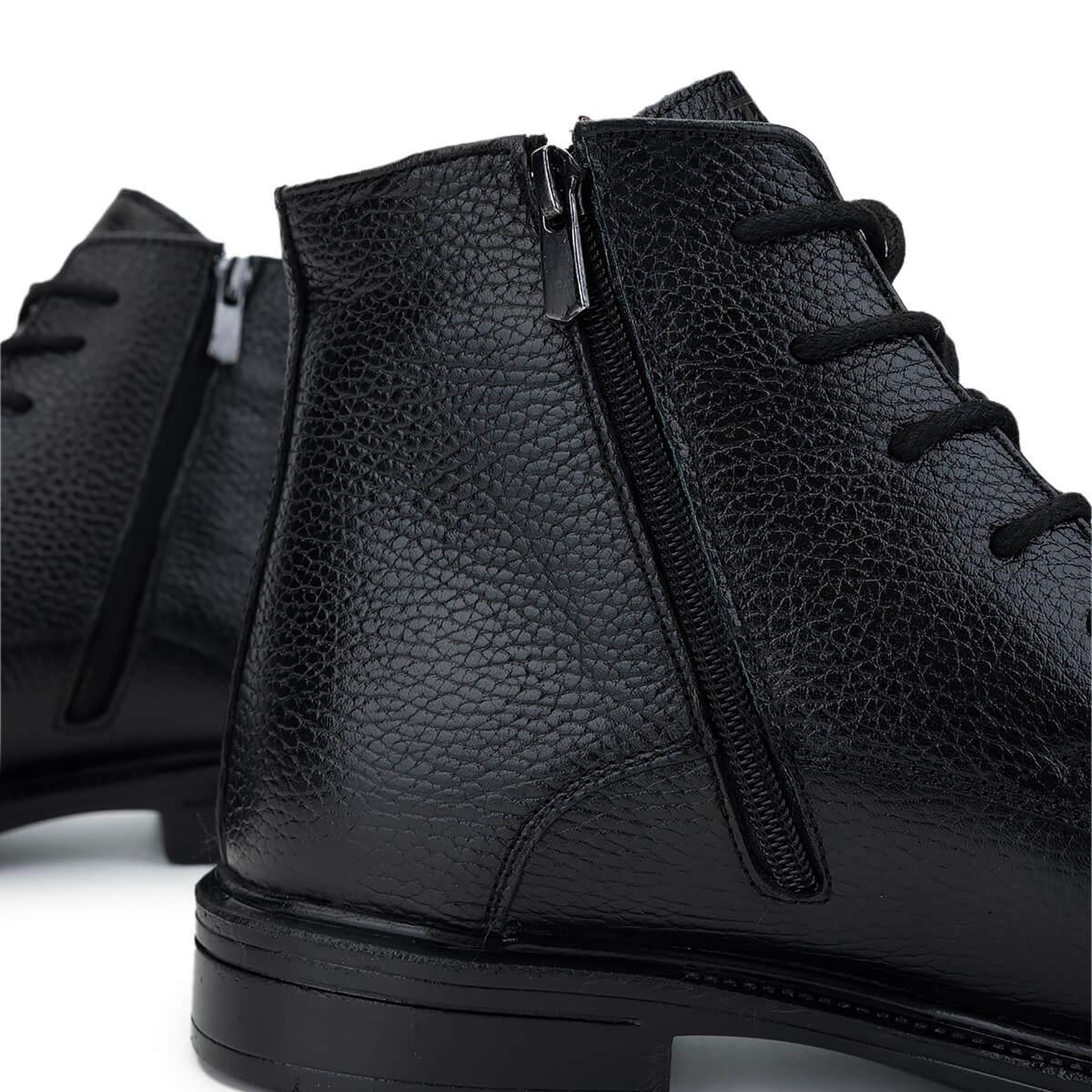 Tamer Tanca Erkek Hakiki Deri Siyah Floter Casual Bot