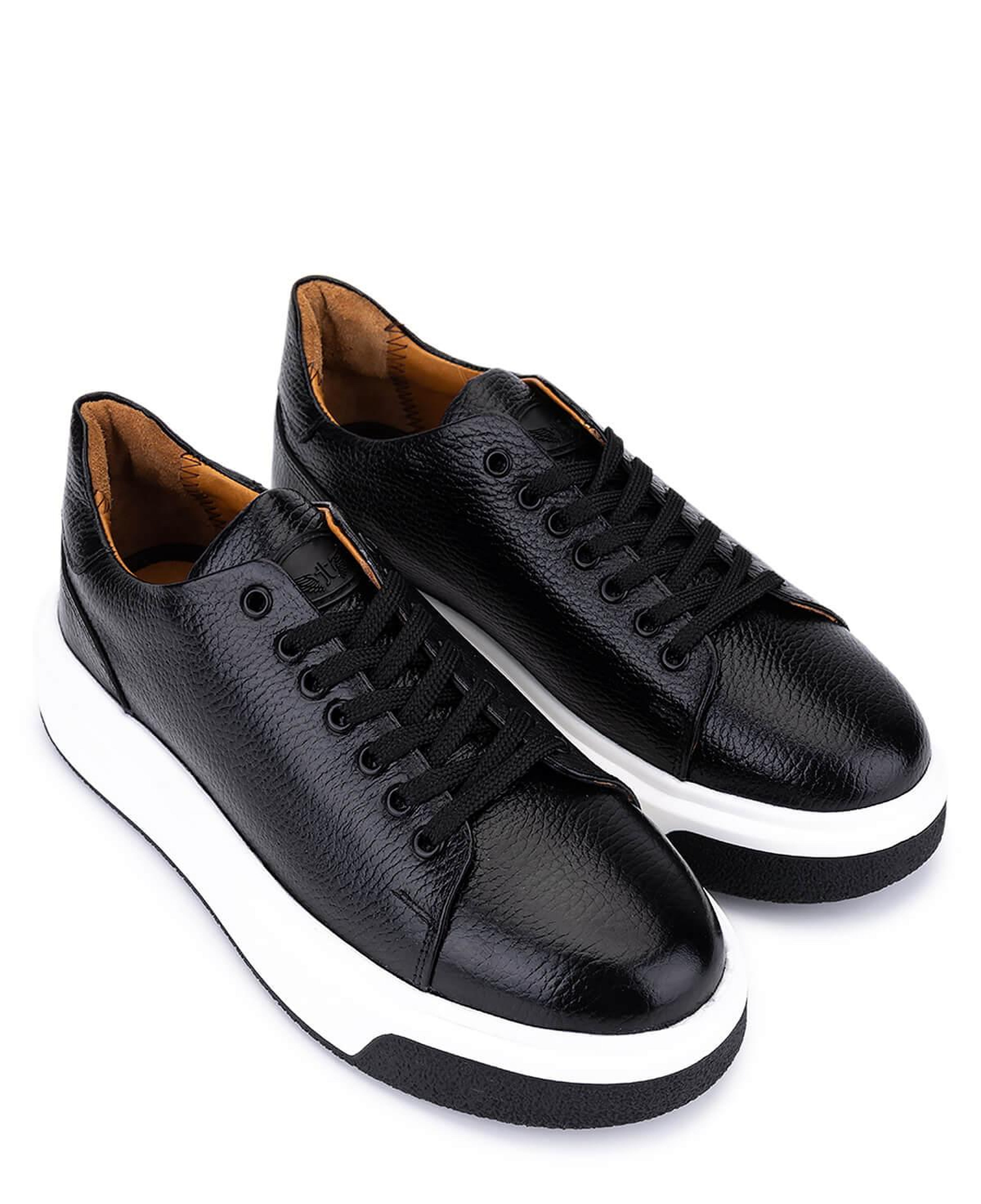 Tamer Tanca Erkek Hakiki Deri Siyah Sneakers & Spor Ayakkabı