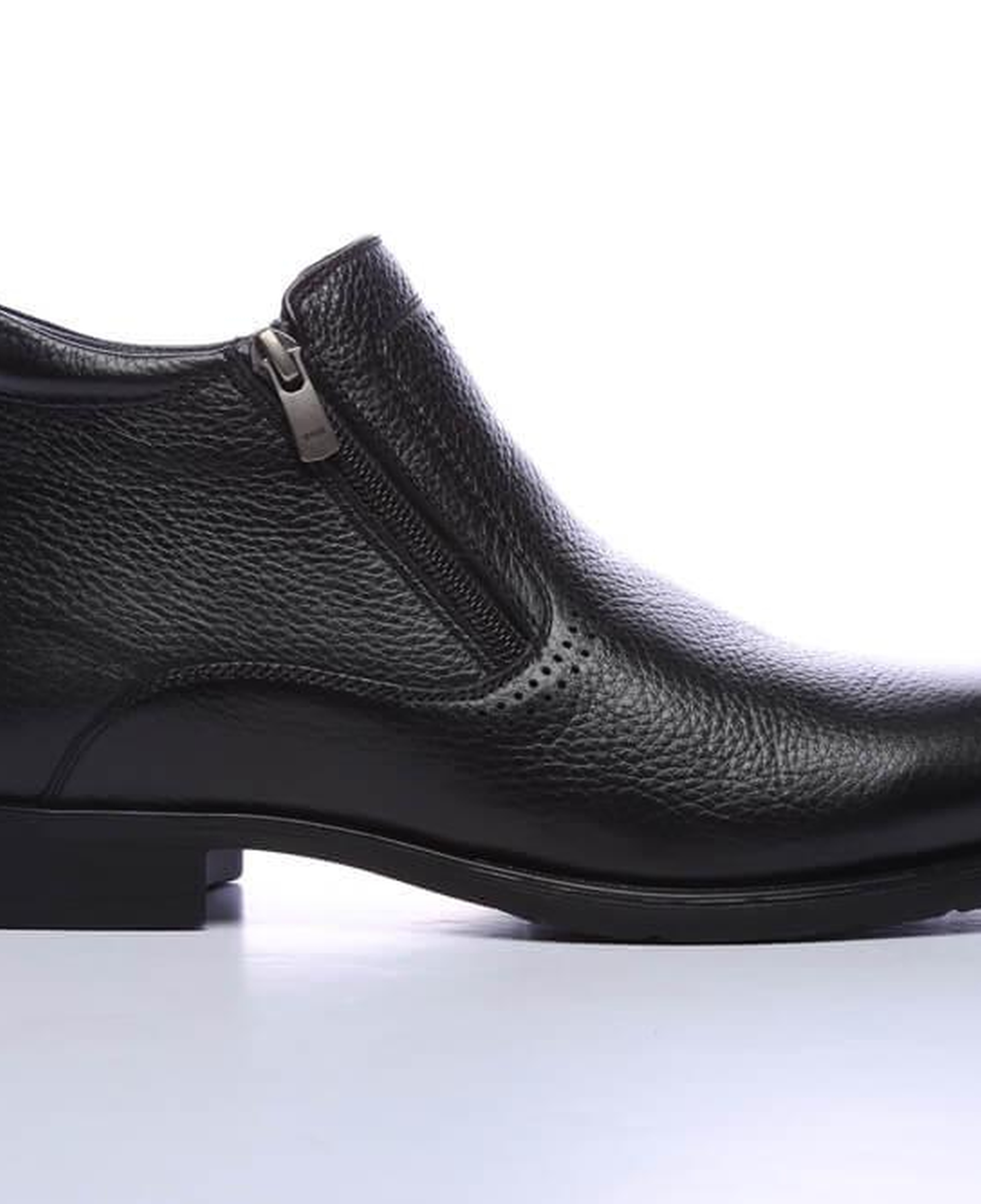 Tamer Tanca Erkek Hakiki Deri Siyah Floter Klasik Bot