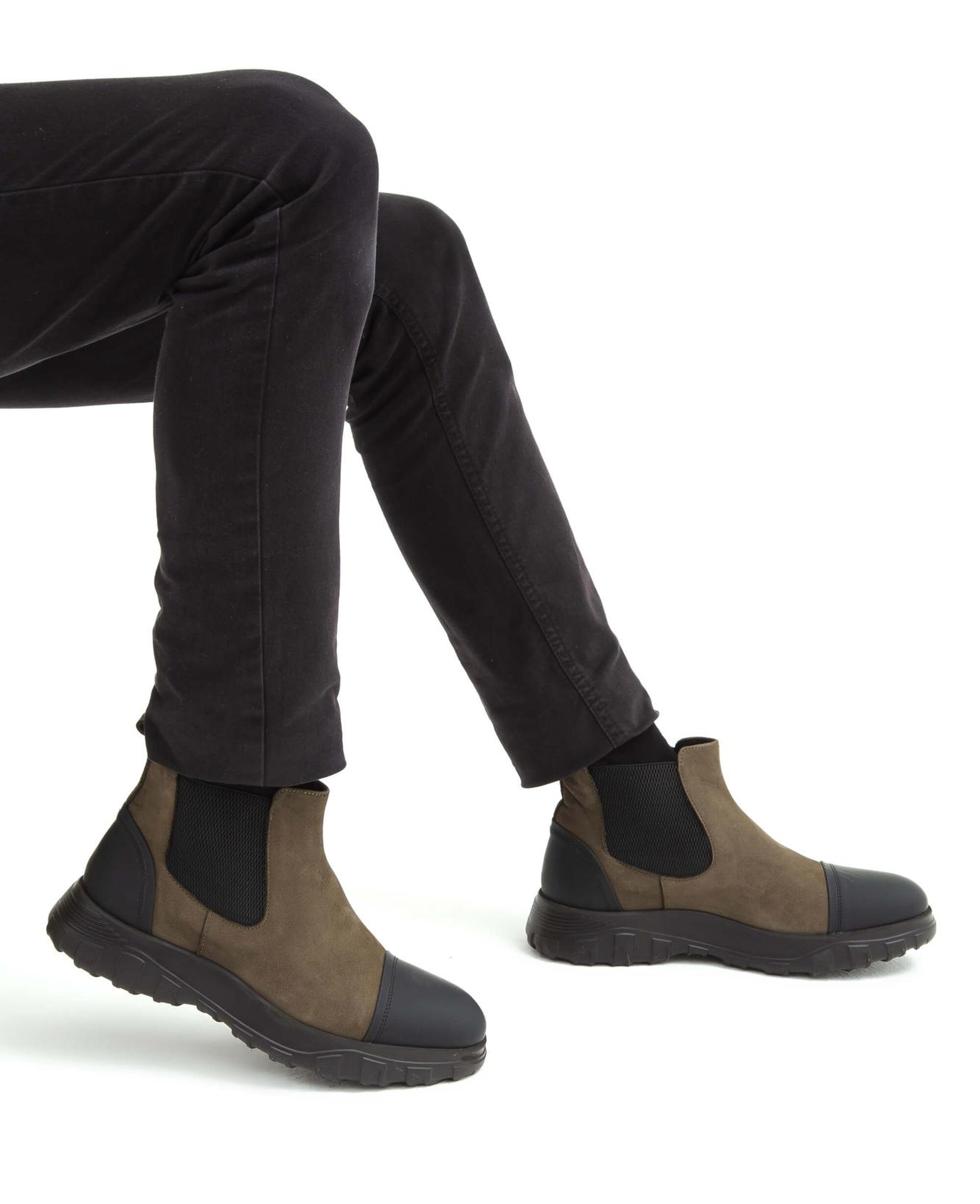 Tamer Tanca Erkek Hakiki Deri Haki Süet Casual Bot