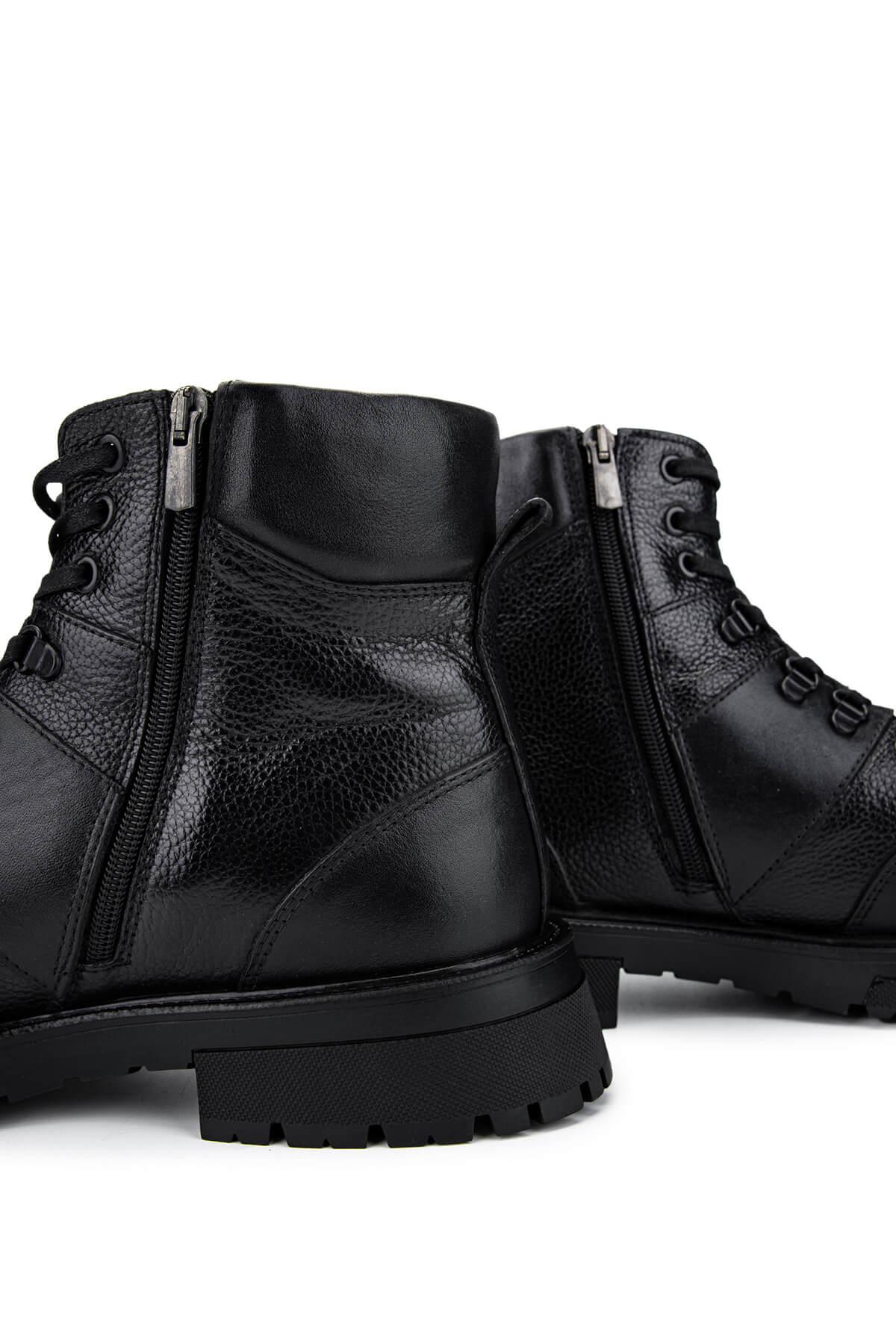 Tamer Tanca Erkek Hakiki Deri Siyah Casual Bot