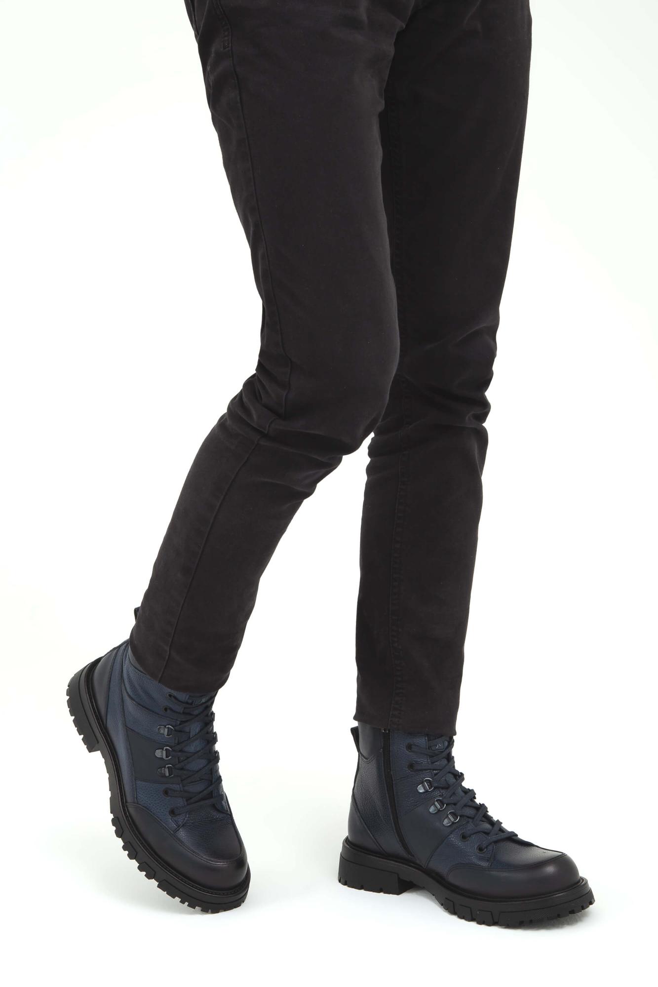 Tamer Tanca Erkek Hakiki Deri Lacivert Casual Bot