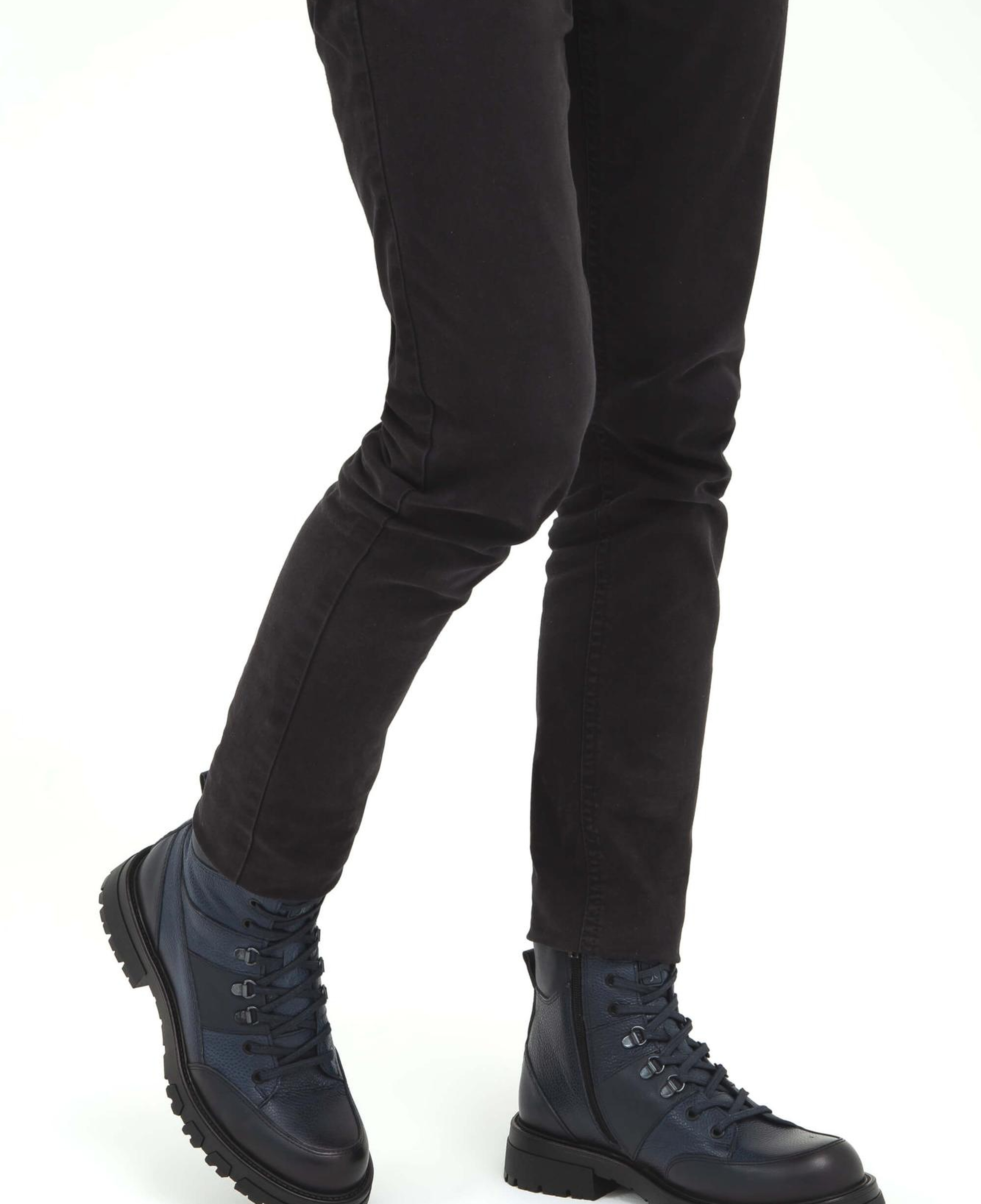 Tamer Tanca Erkek Hakiki Deri Lacivert Casual Bot