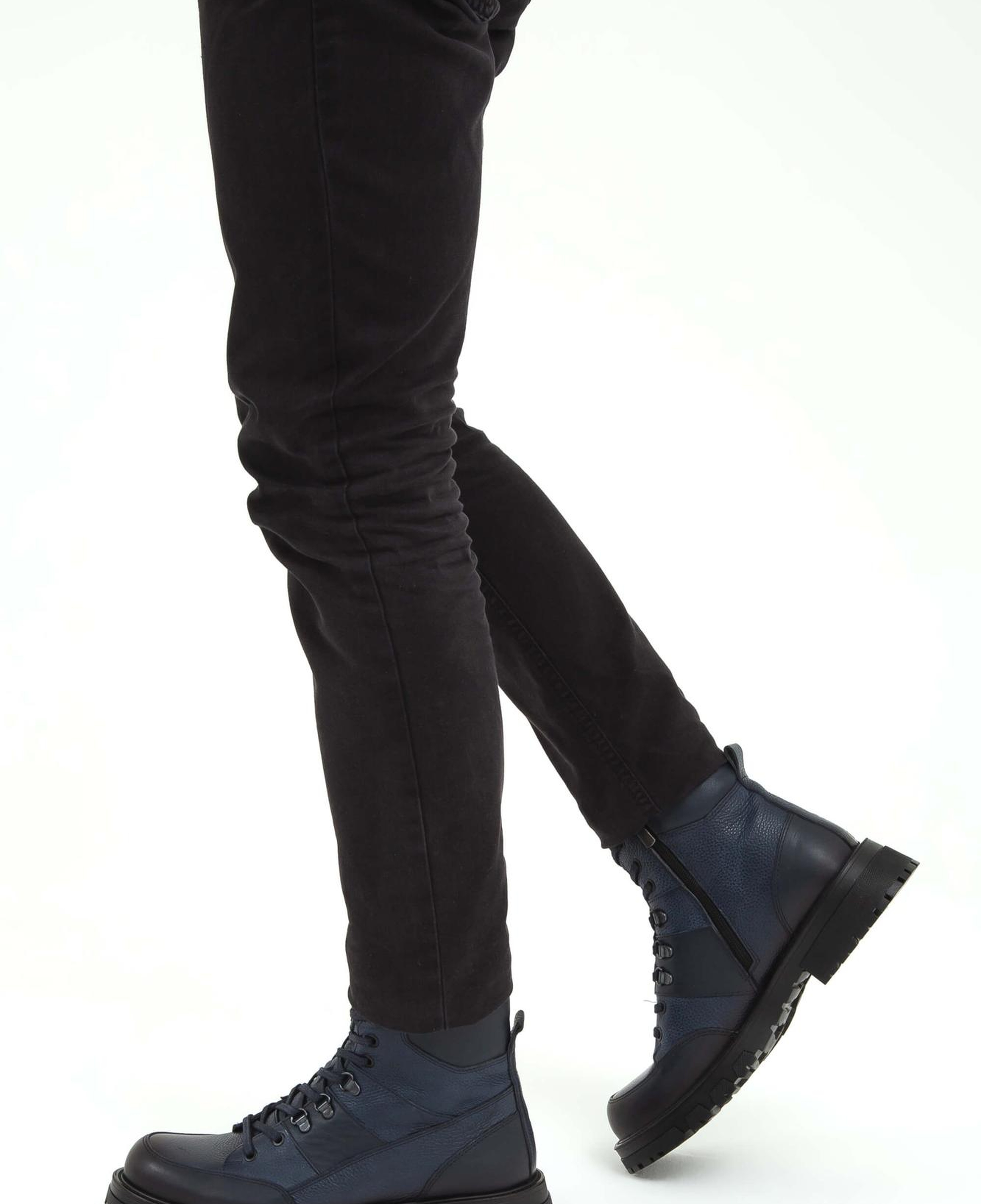 Tamer Tanca Erkek Hakiki Deri Lacivert Casual Bot