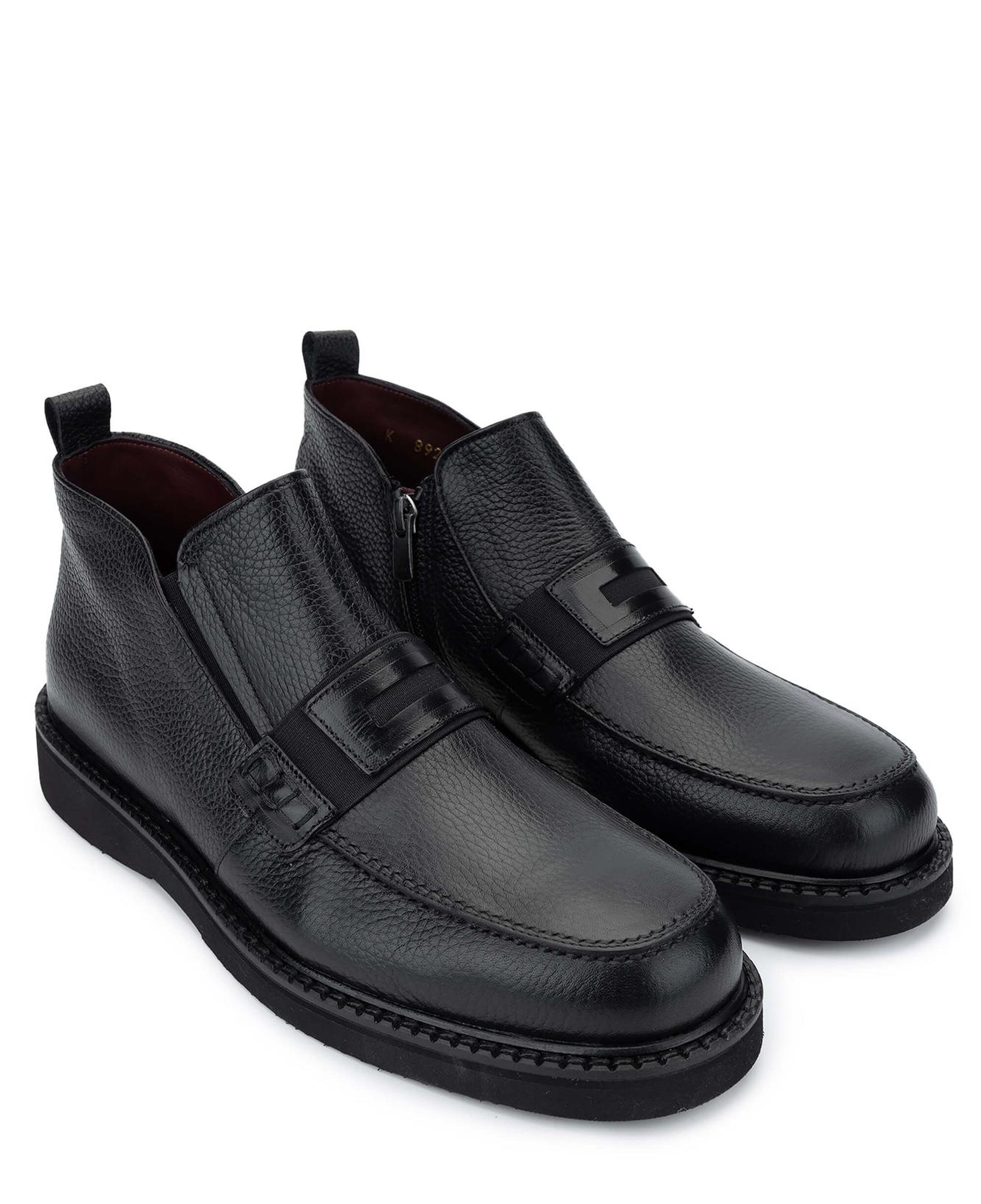 Tamer Tanca Erkek Hakiki Deri Siyah Klasik Bot