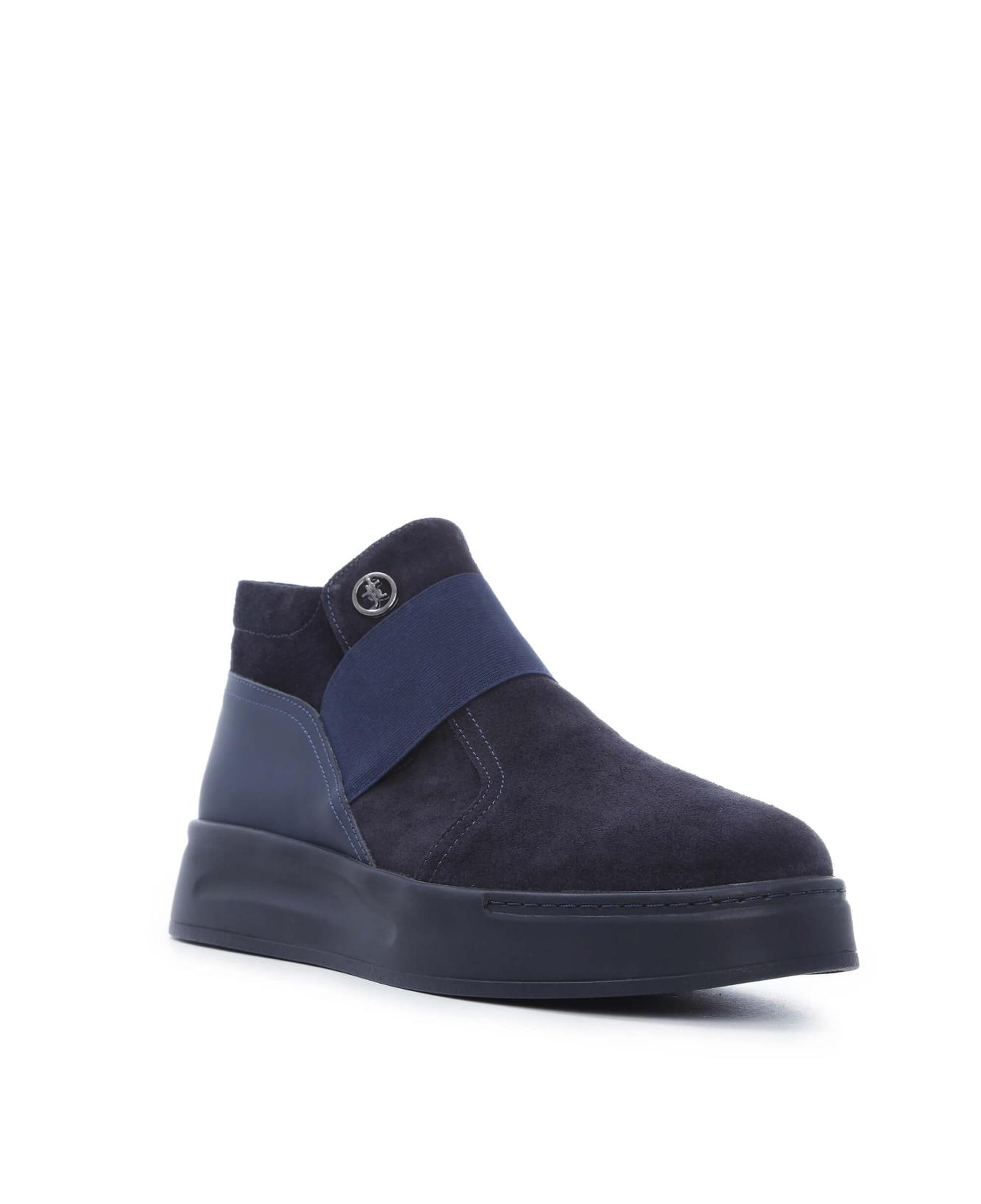 Tamer Tanca Erkek Hakiki Deri Lacivert Süet Casual Bot