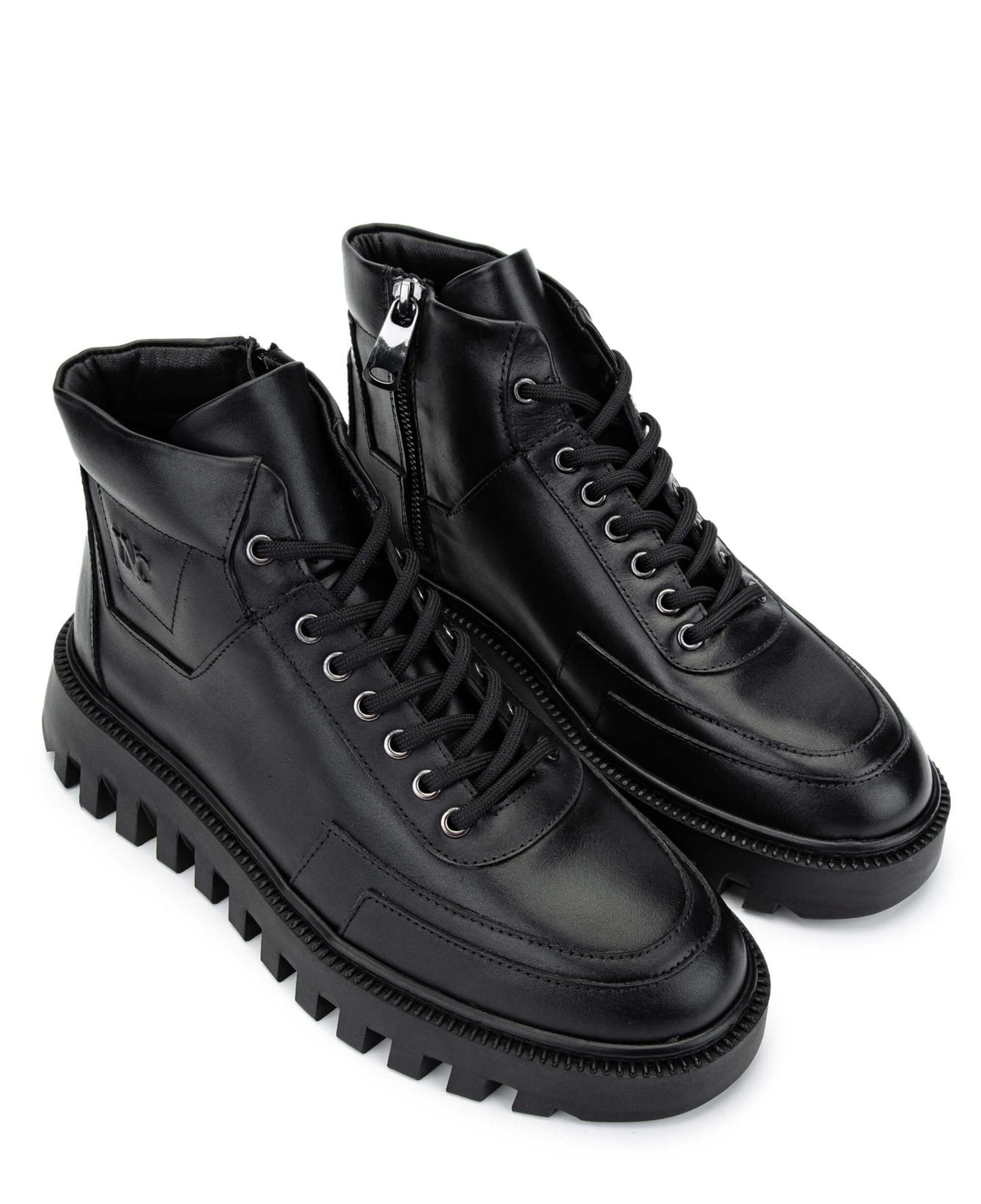 Tamer Tanca Erkek Hakiki Deri Siyah Casual Bot