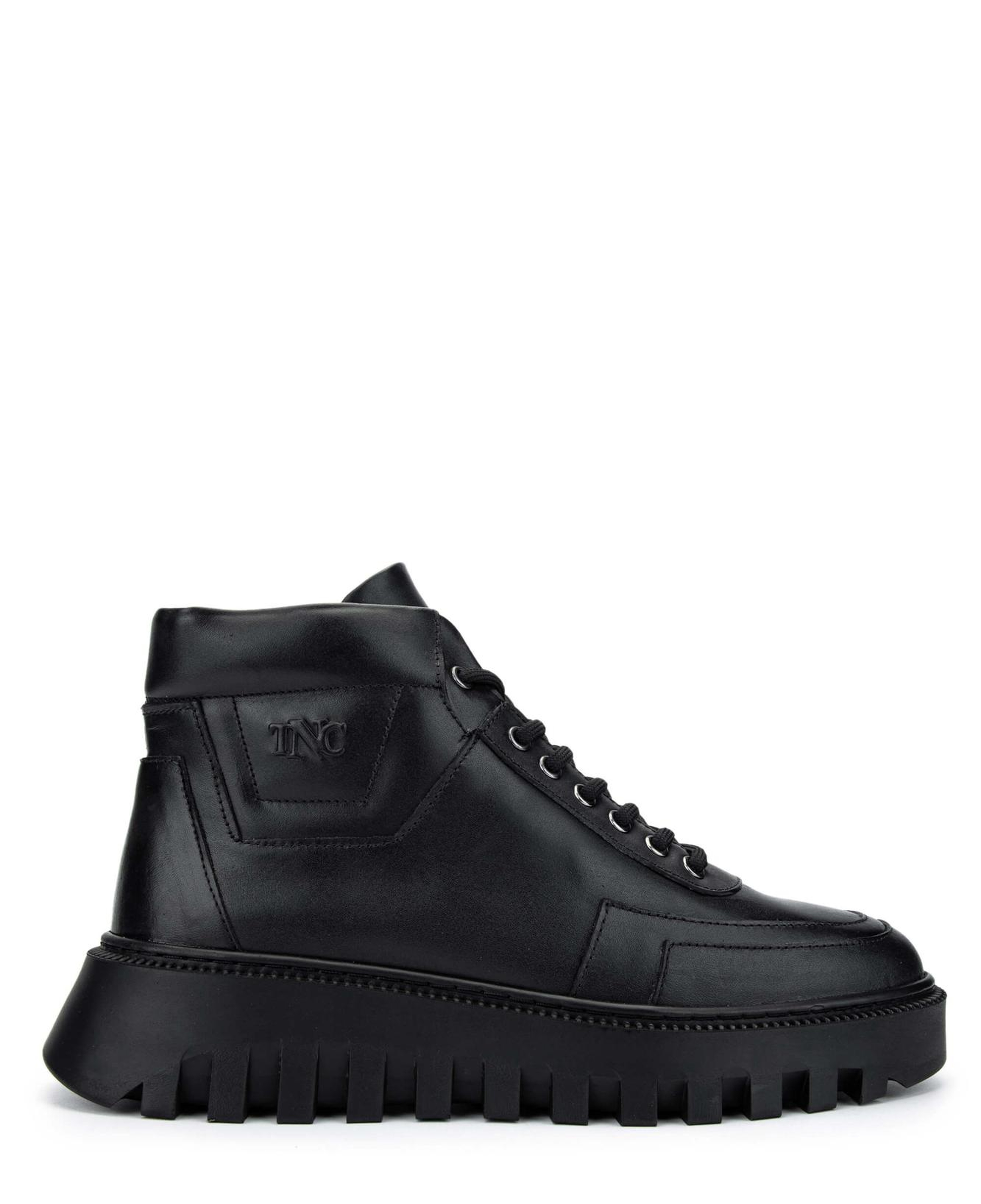 Tamer Tanca Erkek Hakiki Deri Siyah Casual Bot