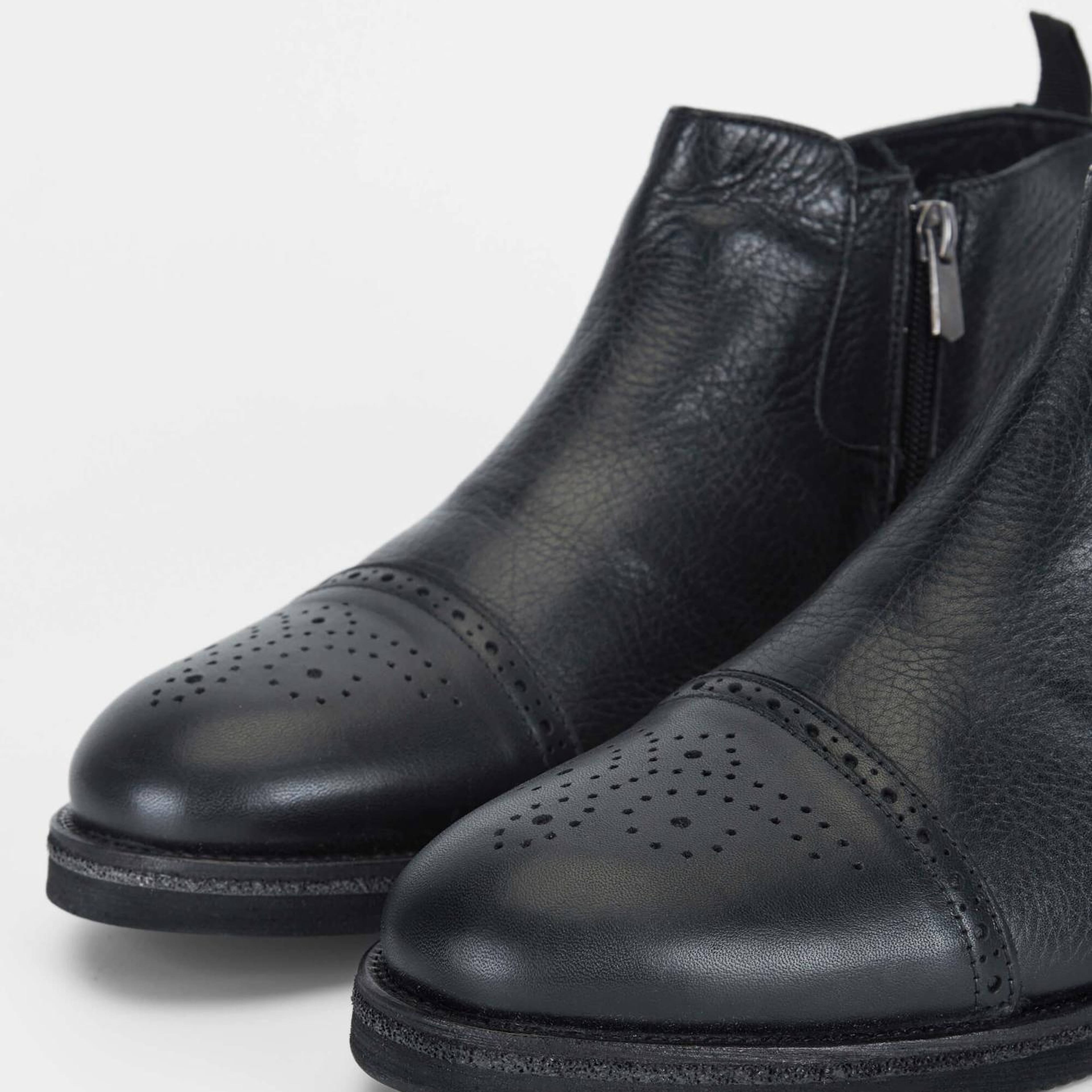 Tamer Tanca Erkek Hakiki Deri Siyah Casual Bot