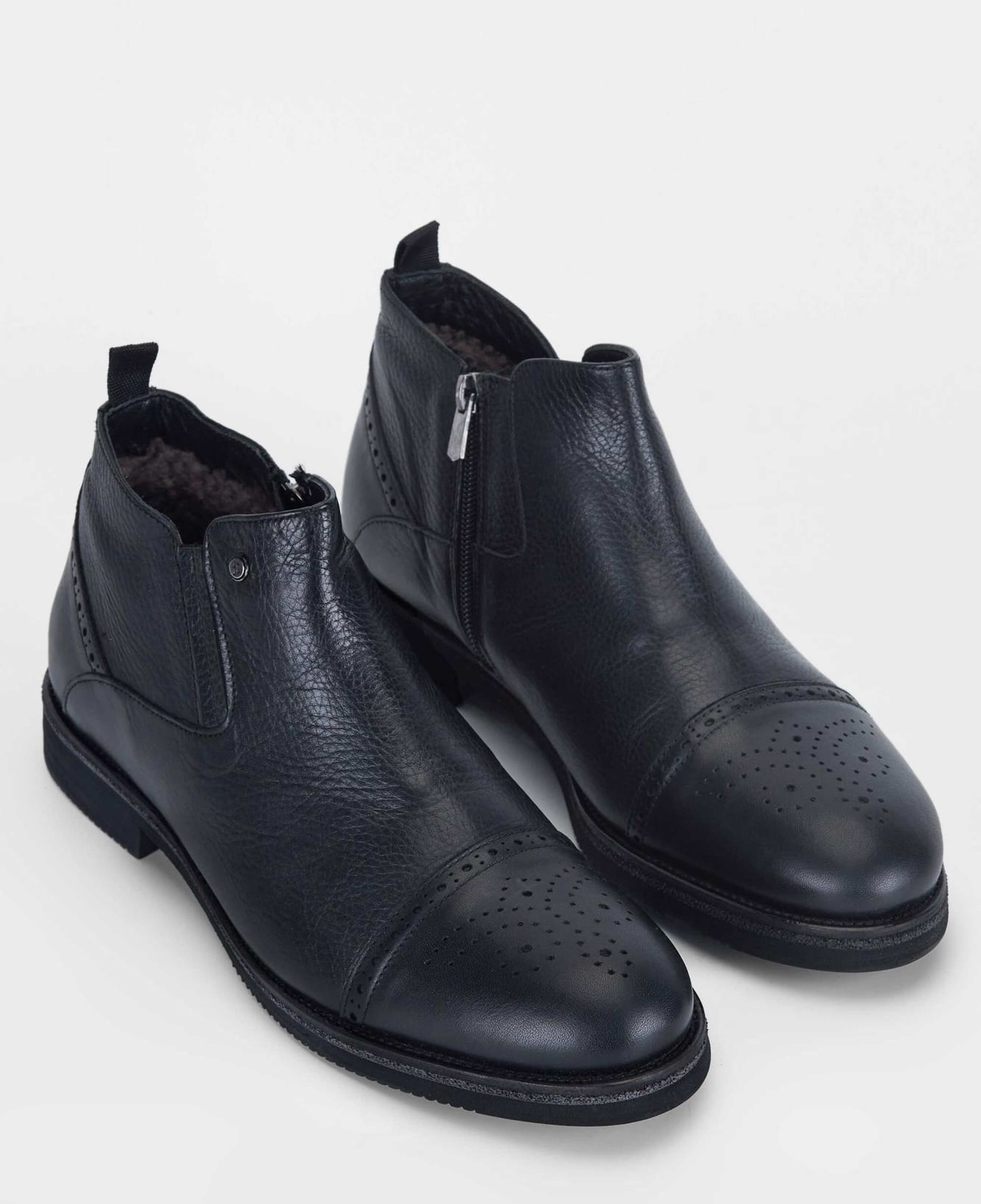 Tamer Tanca Erkek Hakiki Deri Siyah Casual Bot