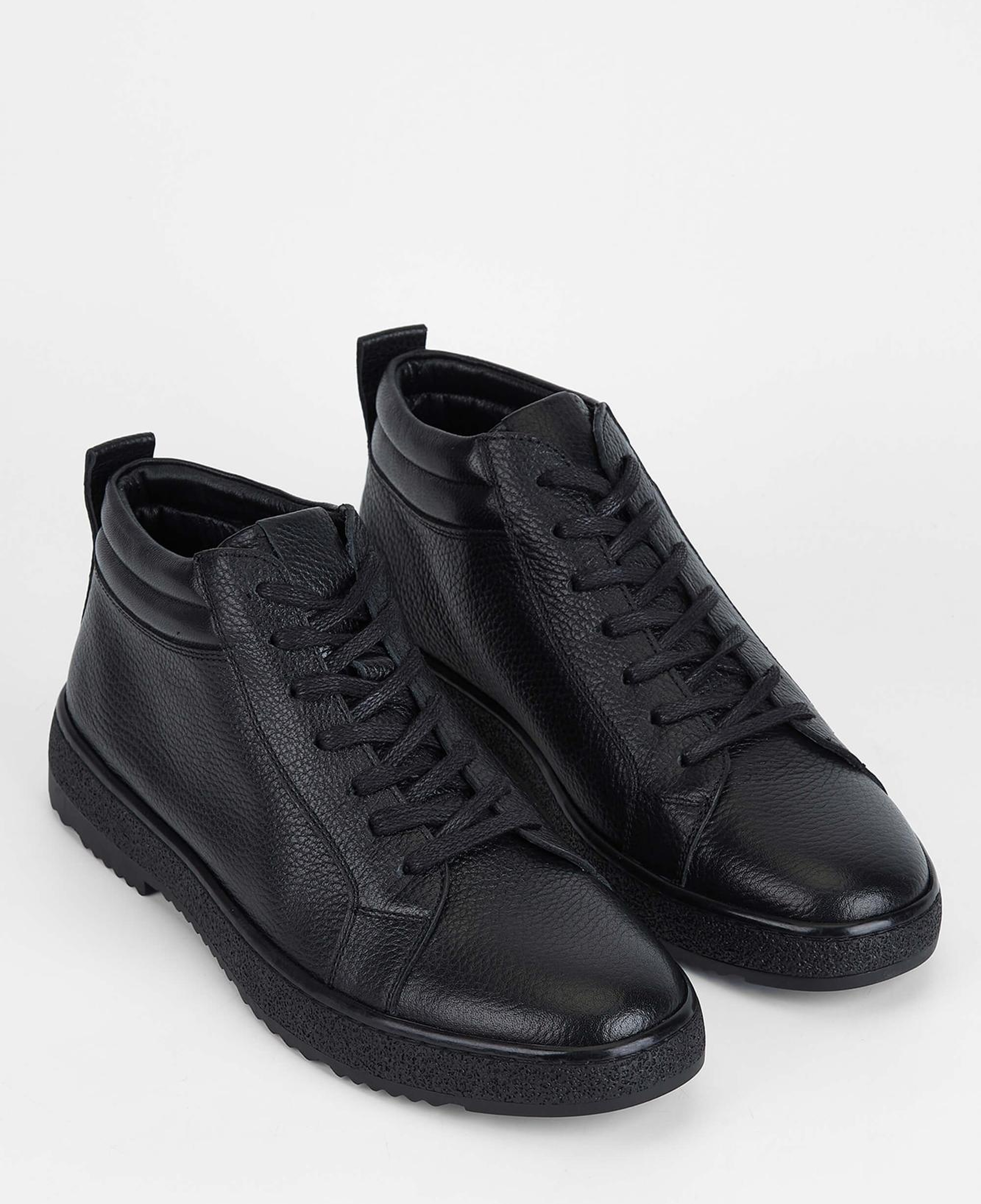 Tamer Tanca Erkek Hakiki Deri Siyah Casual Bot