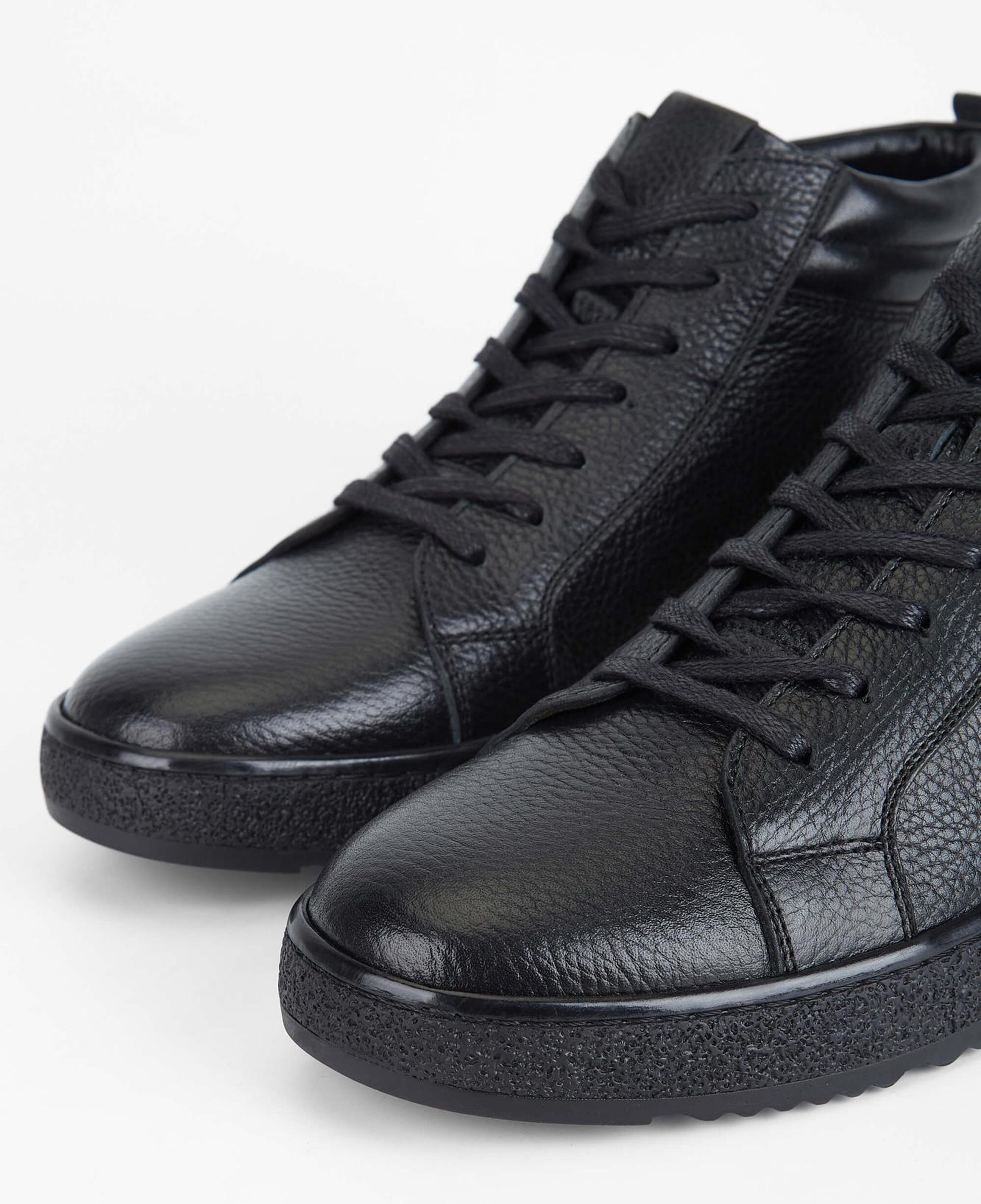 Tamer Tanca Erkek Hakiki Deri Siyah Casual Bot