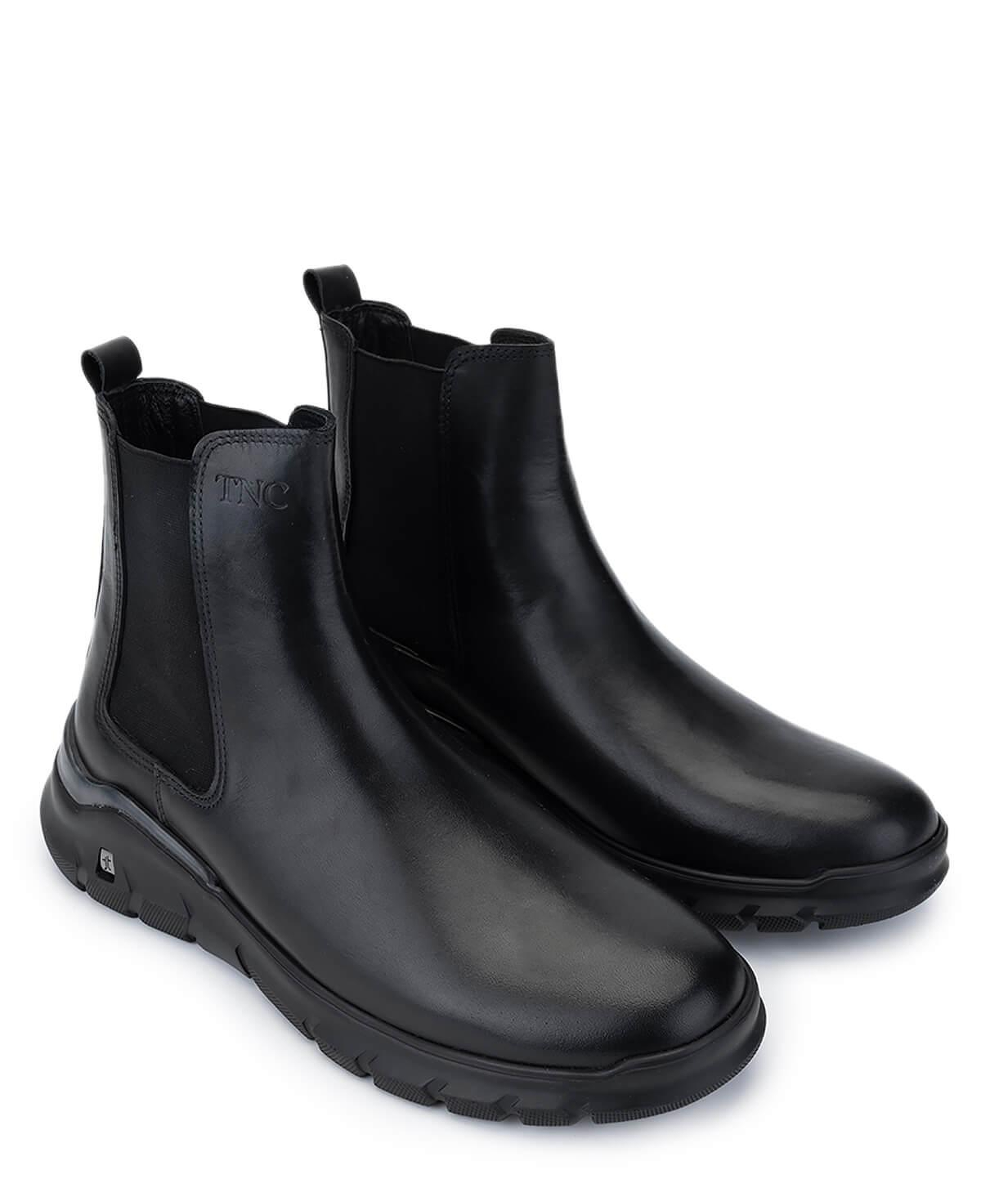 Tamer Tanca Erkek Hakiki Deri Siyah Deri Casual Bot