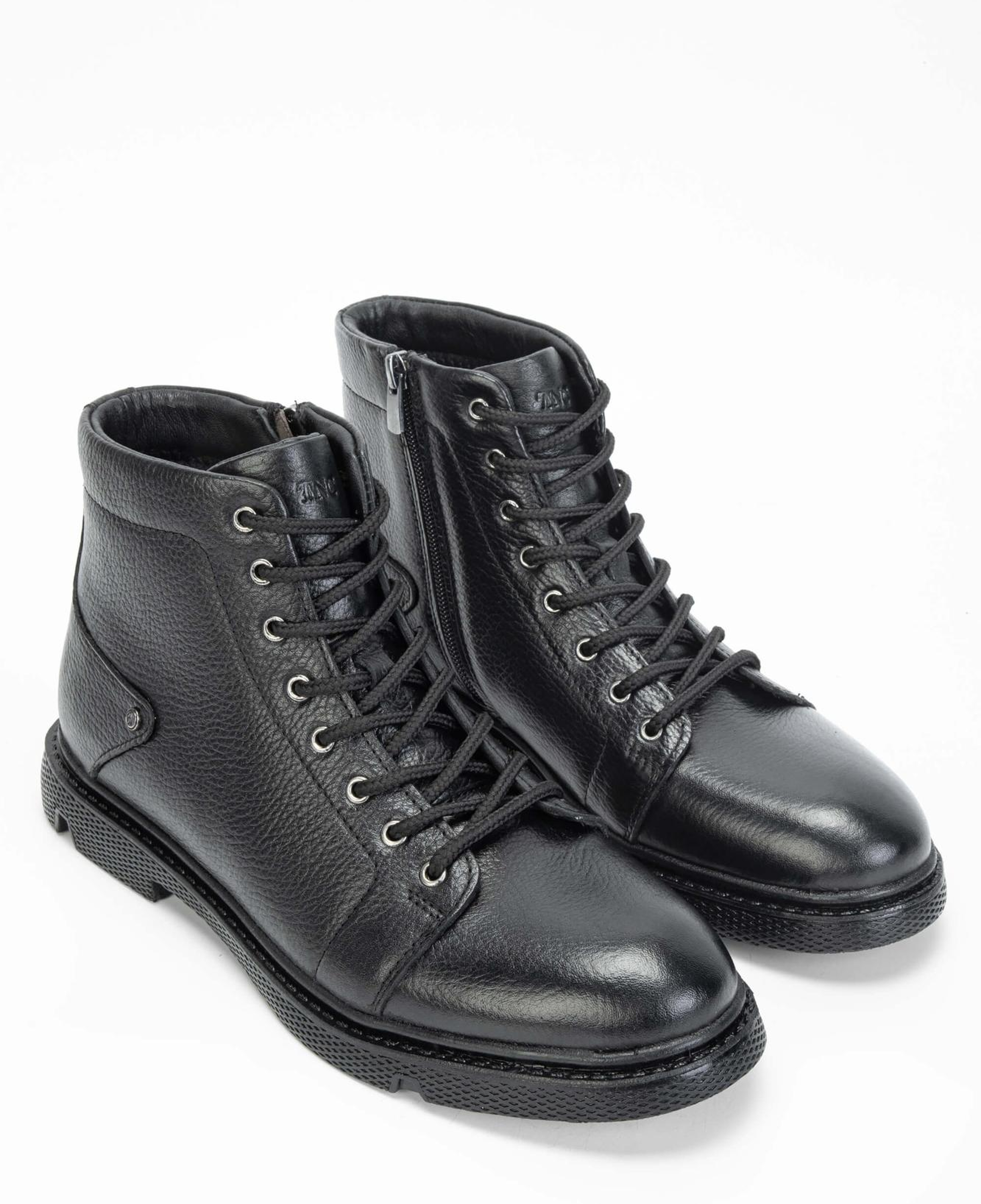 Tamer Tanca Erkek Hakiki Deri Siyah Casual Bot