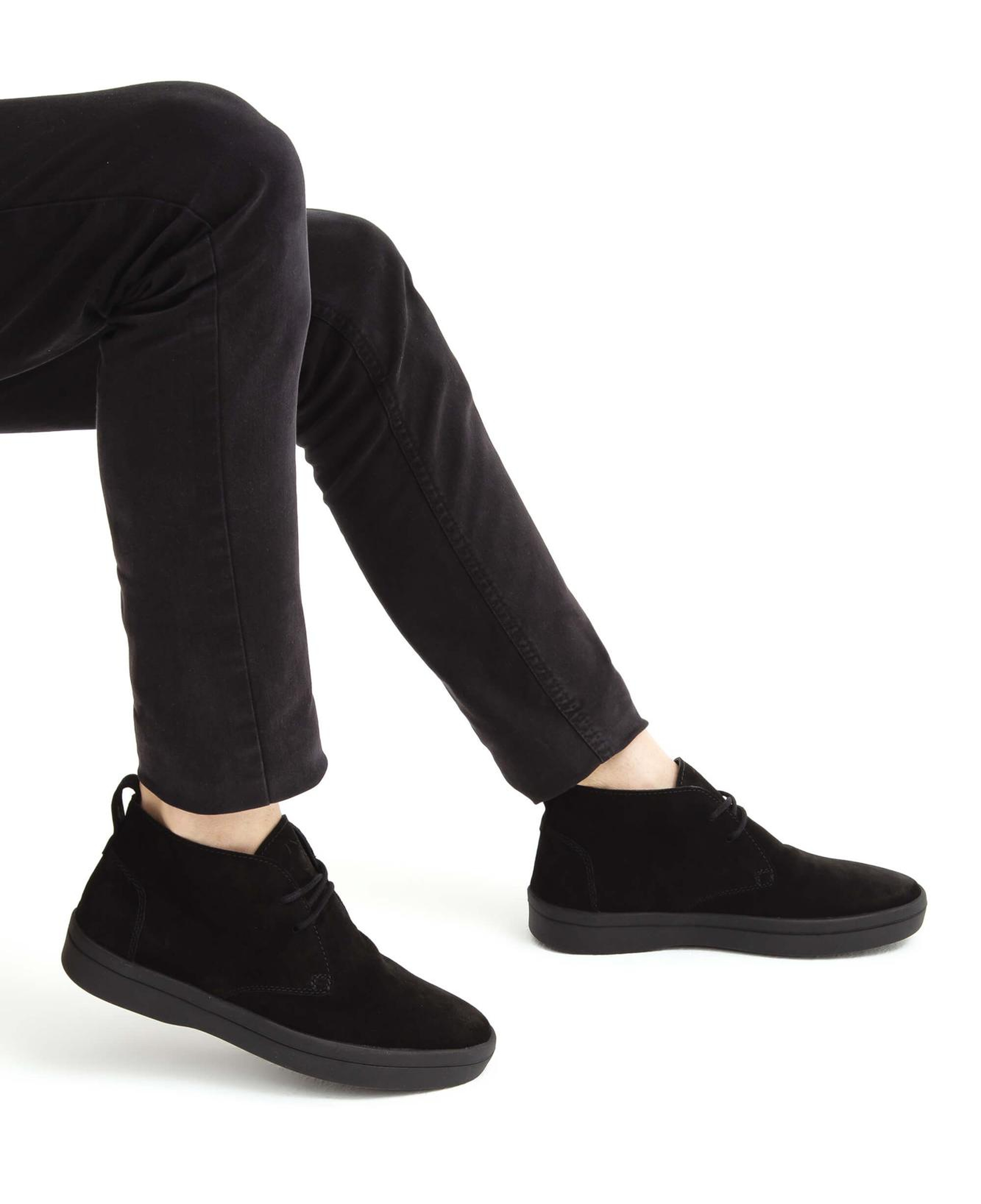 Tamer Tanca Erkek Hakiki Deri Siyah Süet Casual Bot